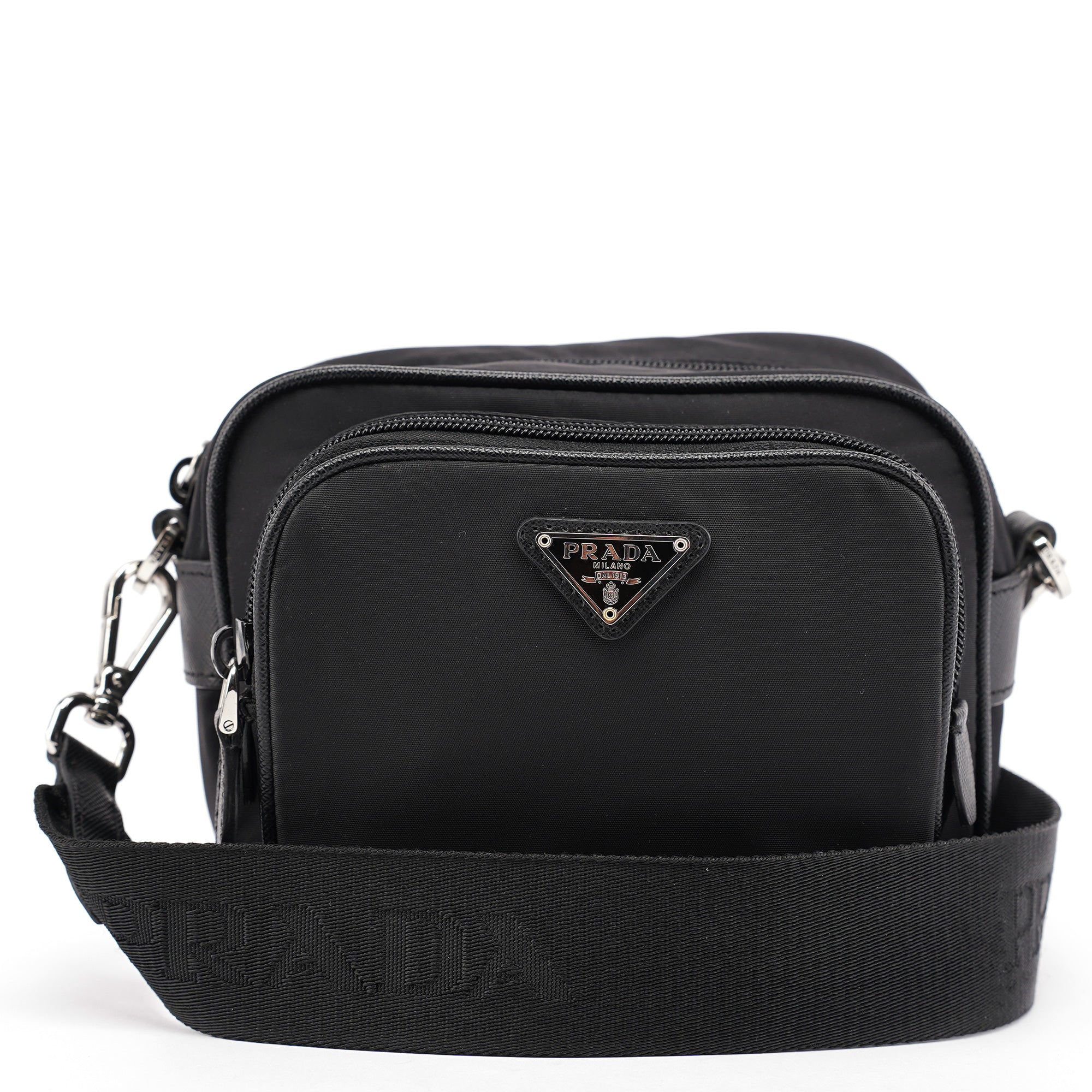 Black Re-Nylon Crossbody Bag