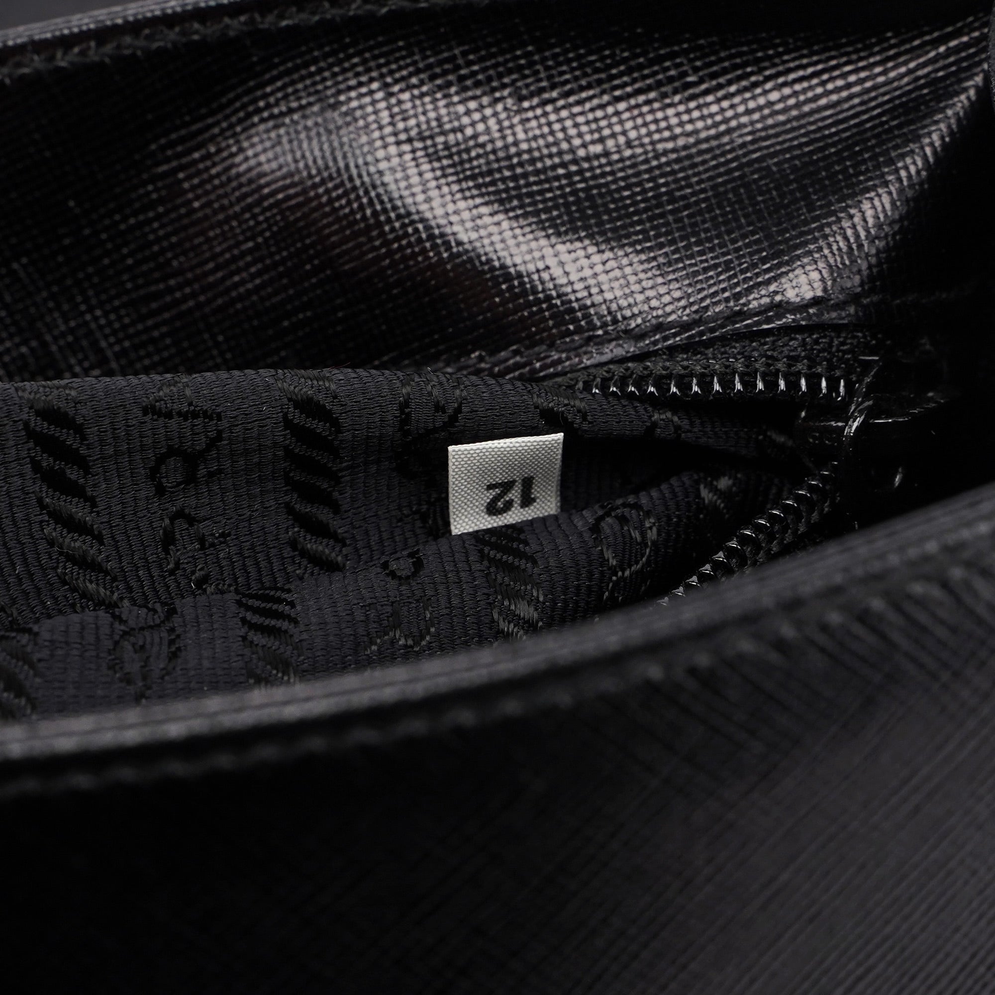 Black Saffiano Croc Embossed Top Handle Bag