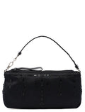 Black Satin Sequin Mini Hobo Bag
