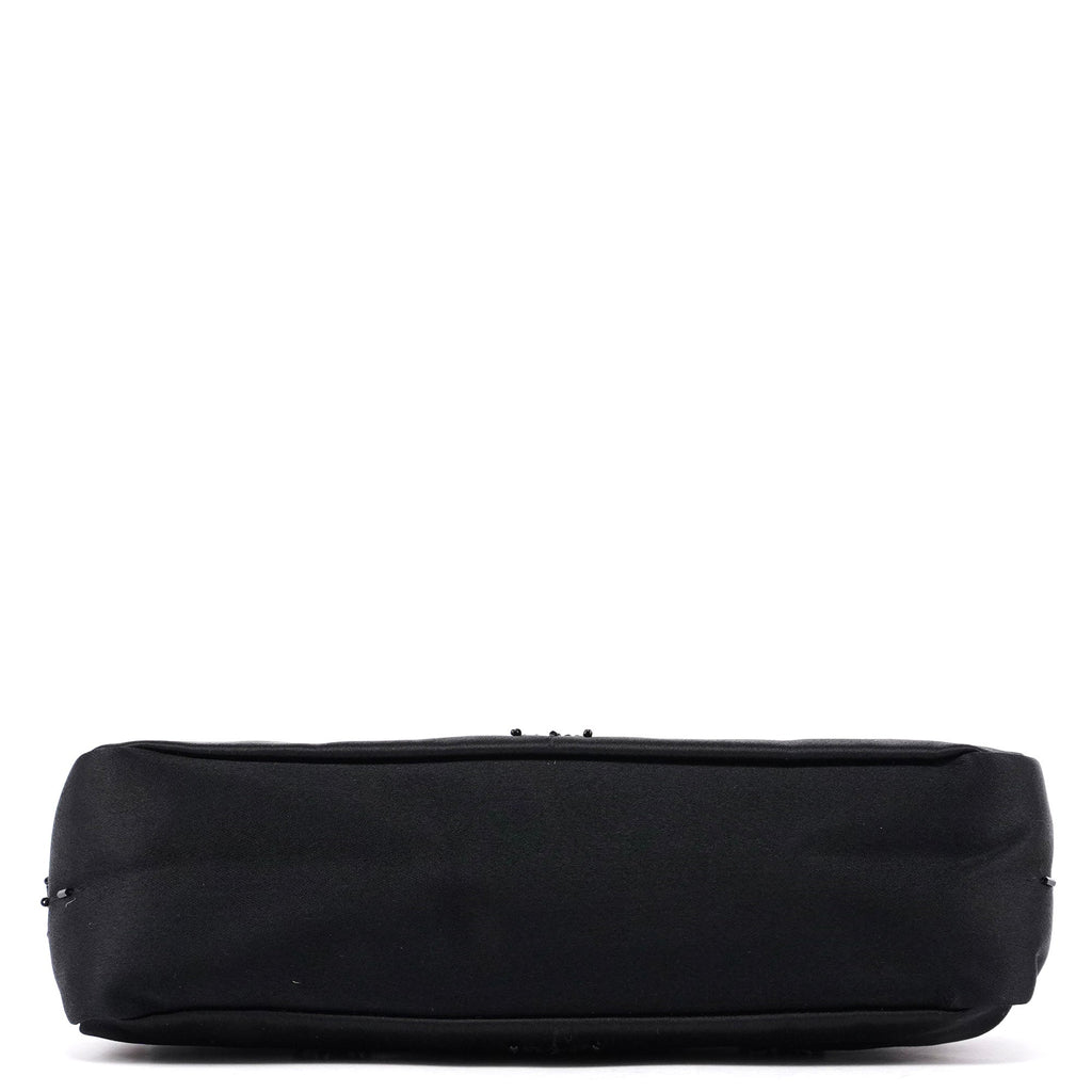 Black Satin Sequin Mini Hobo Bag