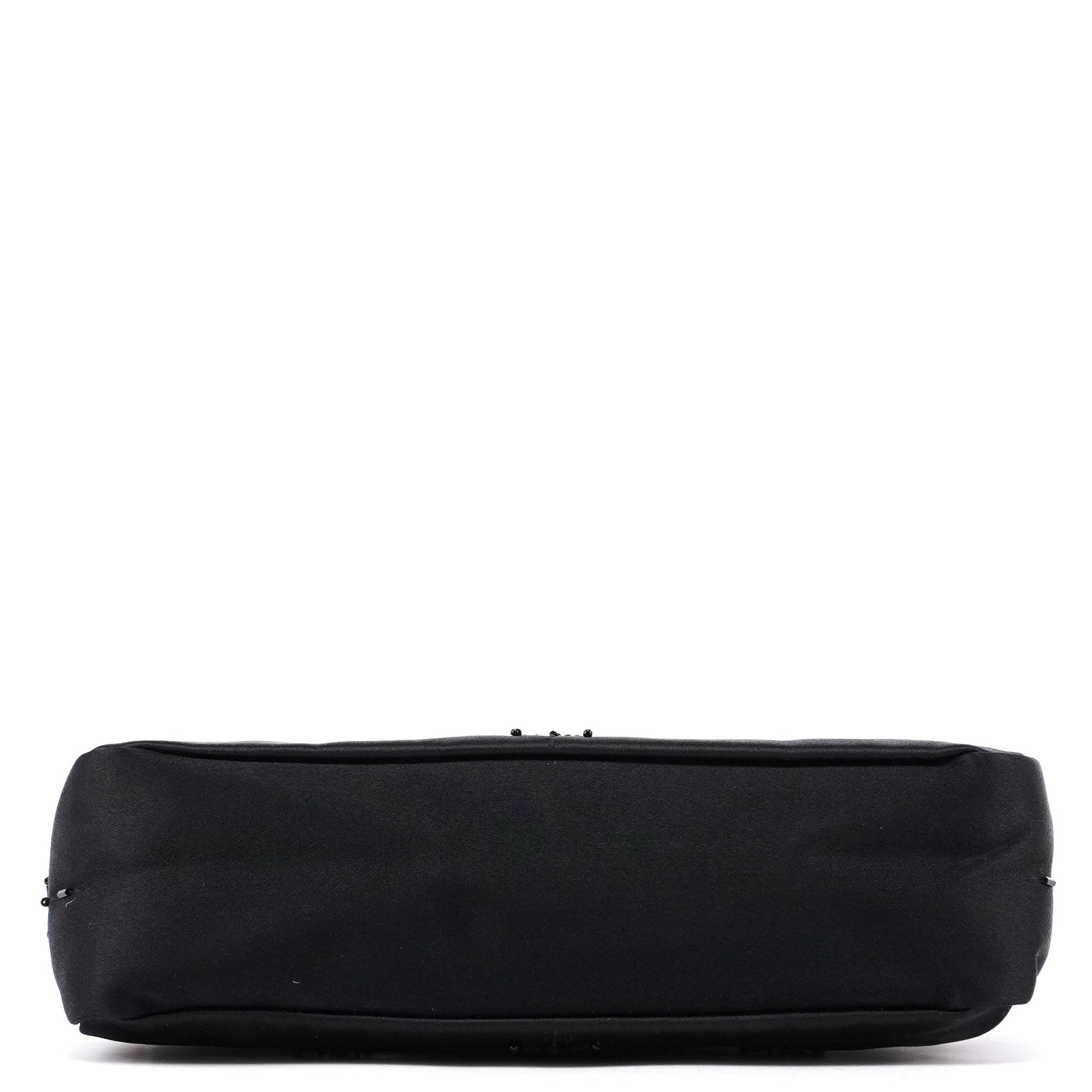 Black Satin Sequin Mini Hobo Bag