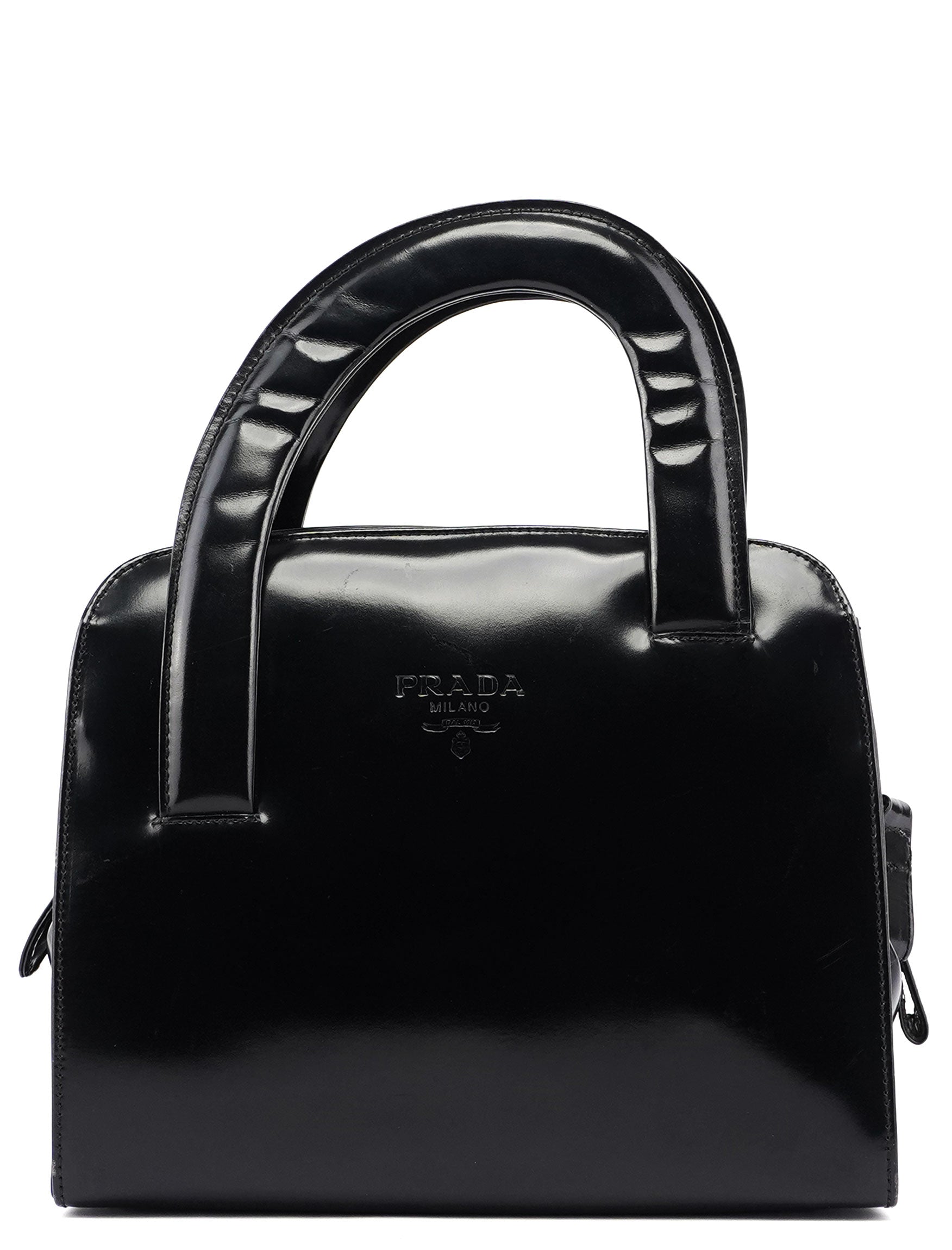 Black Spazzolato Asymmetrical Tote