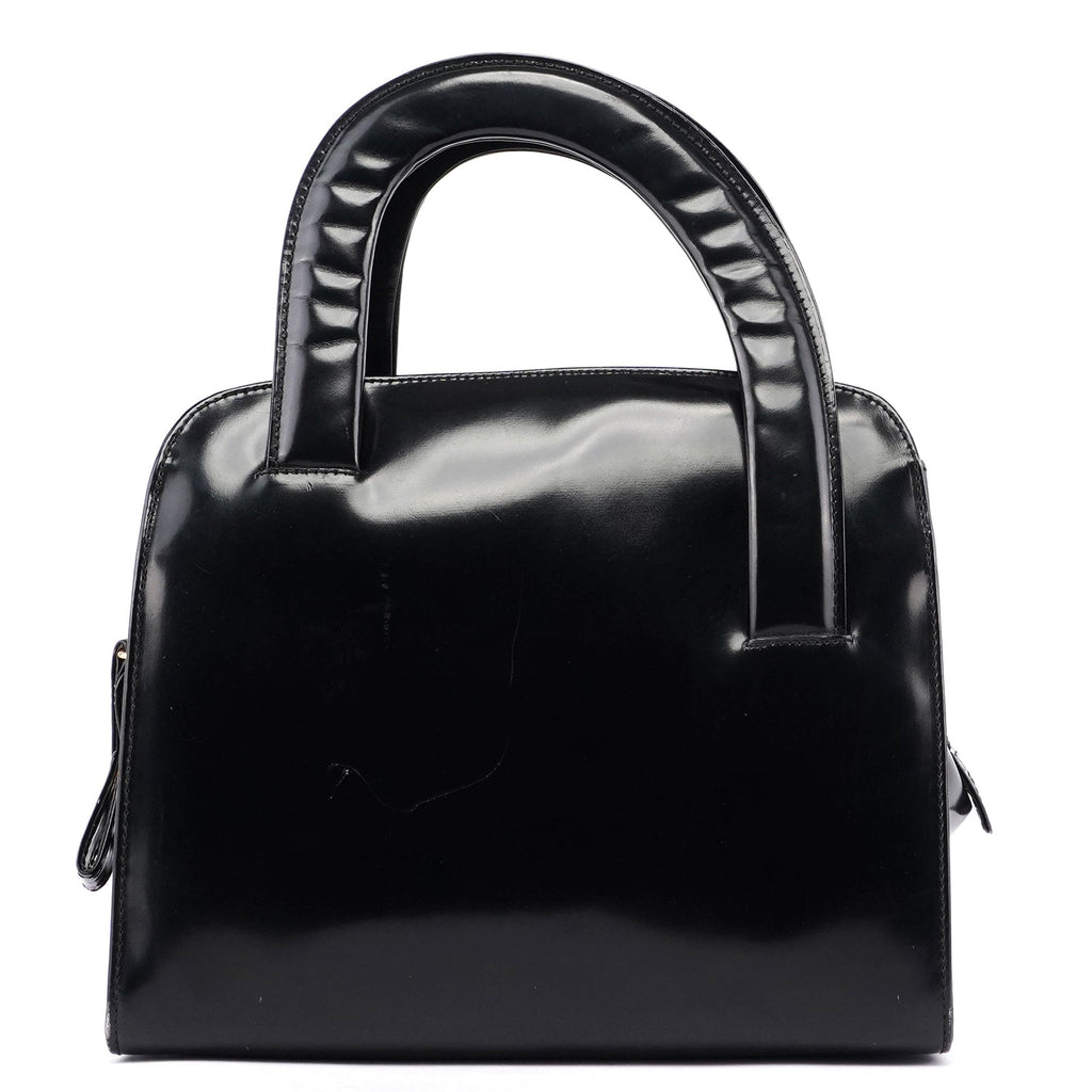 Black Spazzolato Asymmetrical Tote