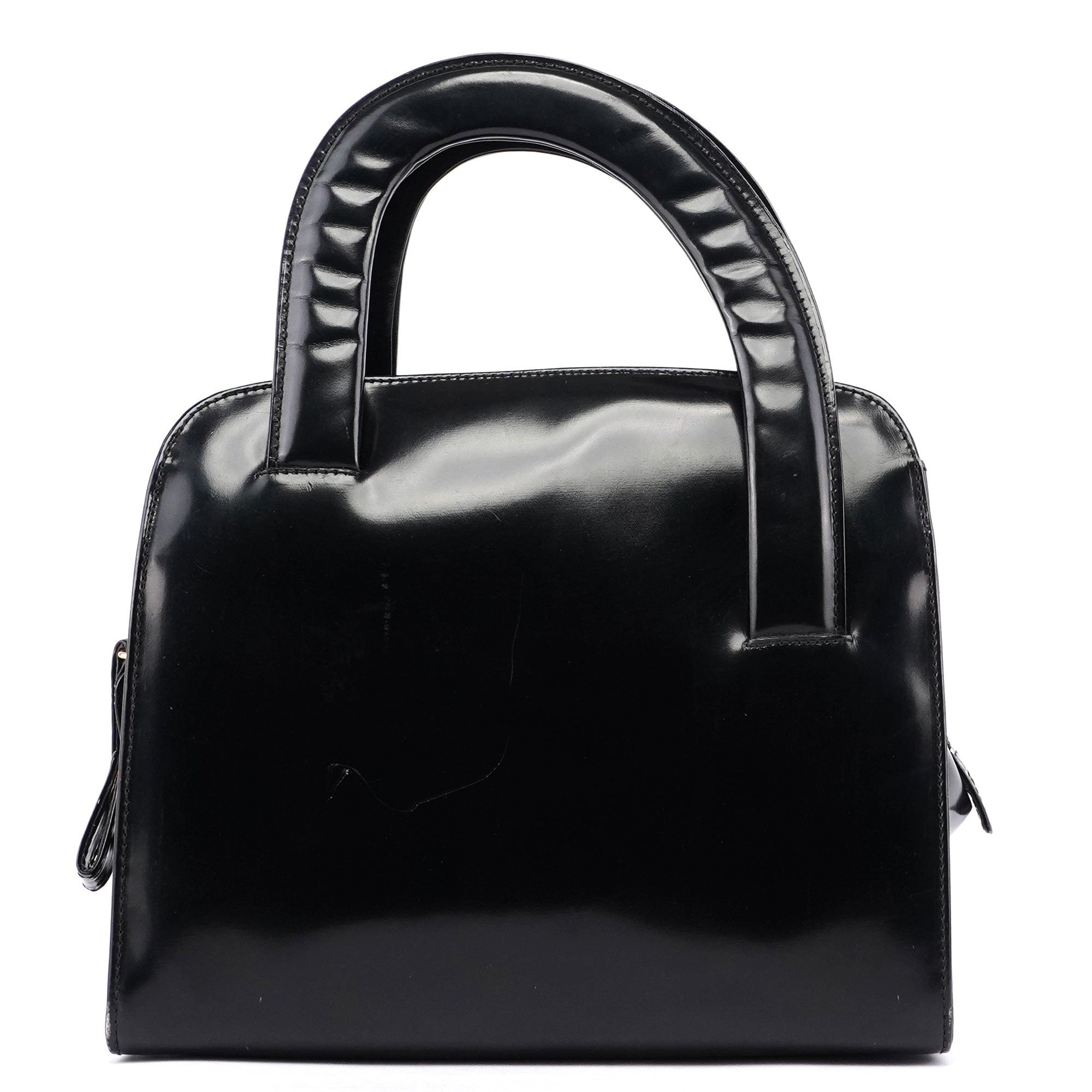 Black Spazzolato Asymmetrical Tote