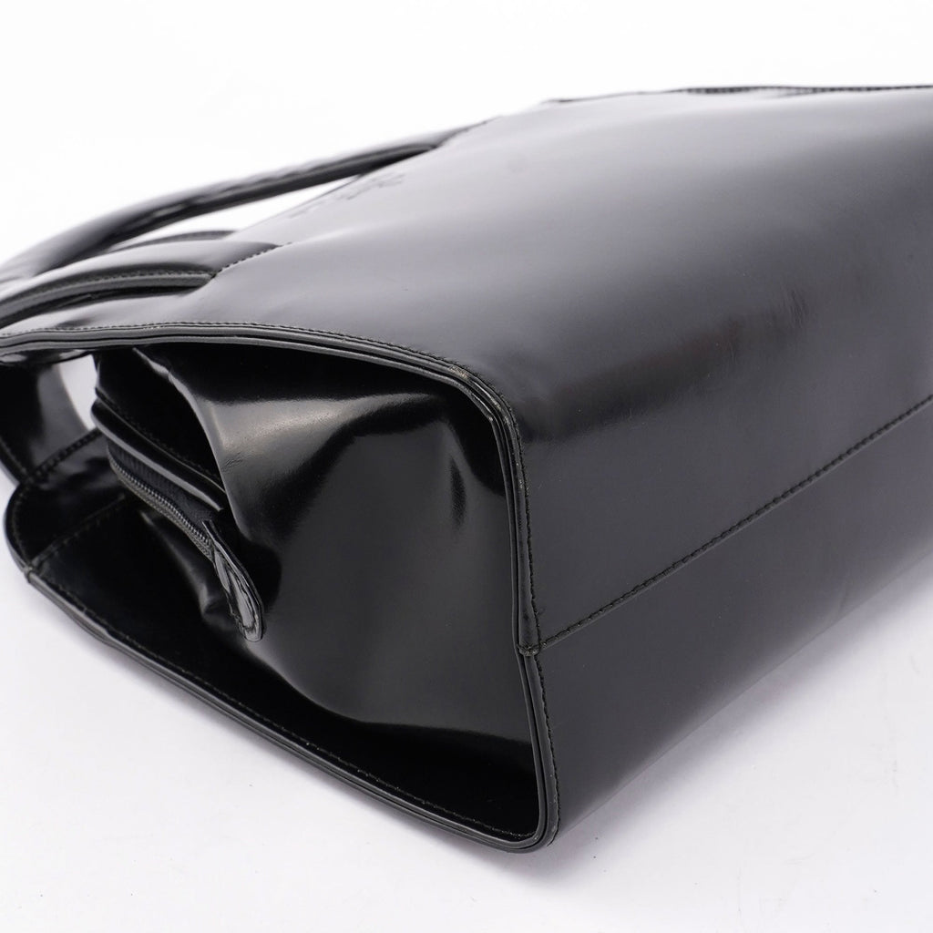 Black Spazzolato Asymmetrical Tote