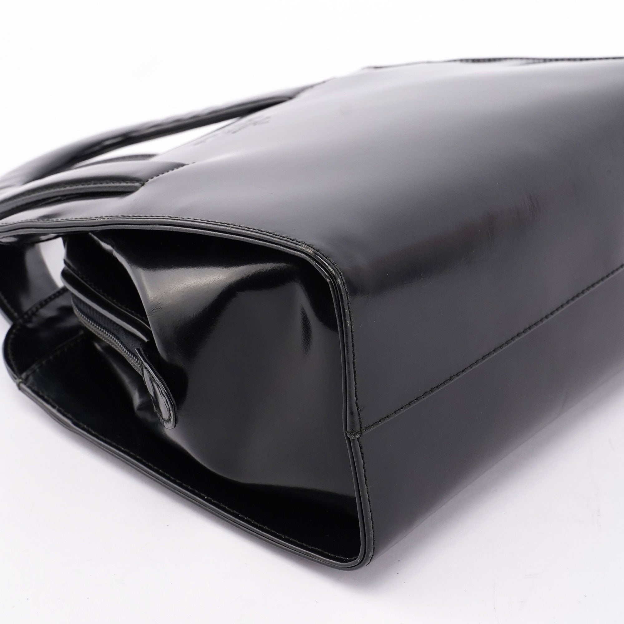 Black Spazzolato Asymmetrical Tote