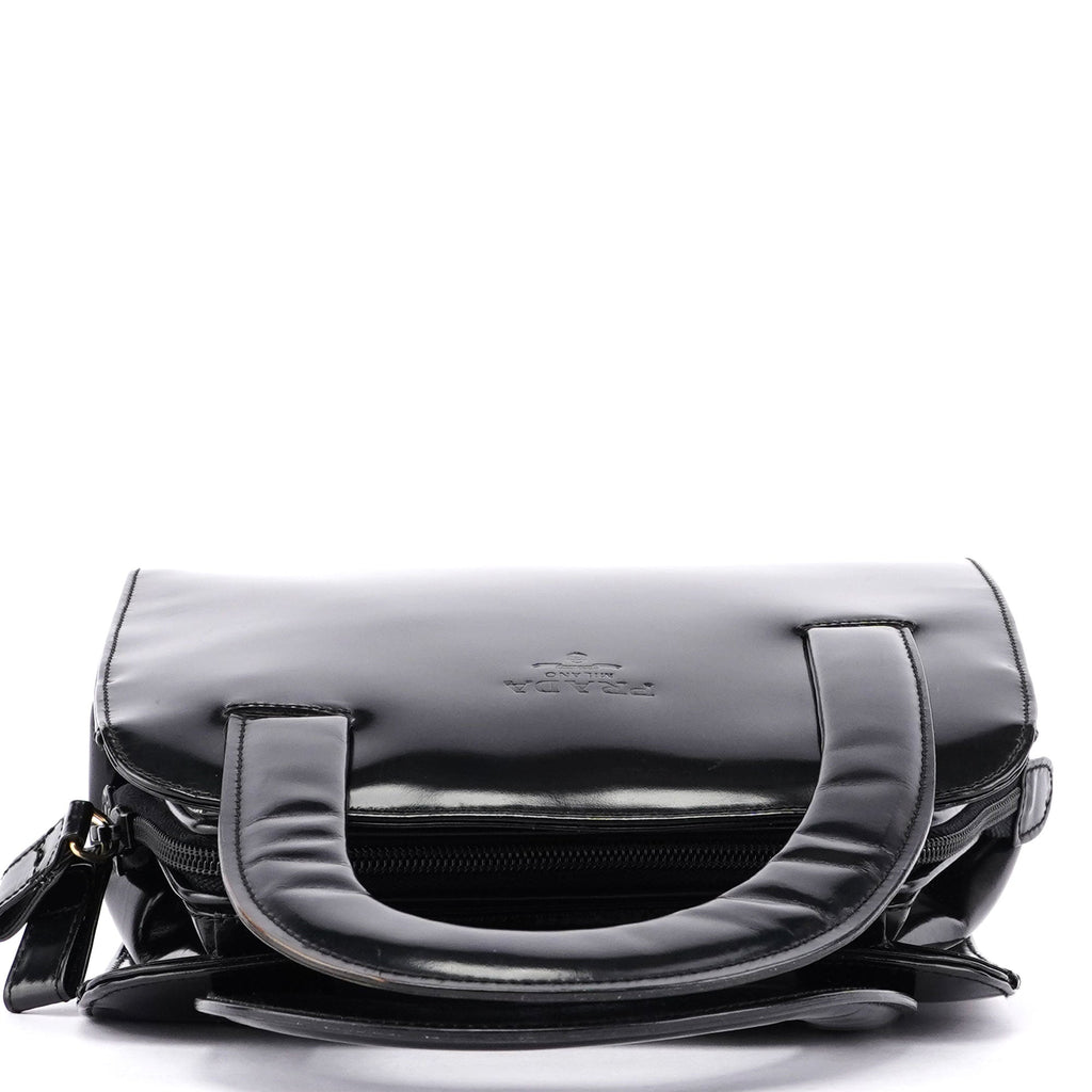 Black Spazzolato Asymmetrical Tote
