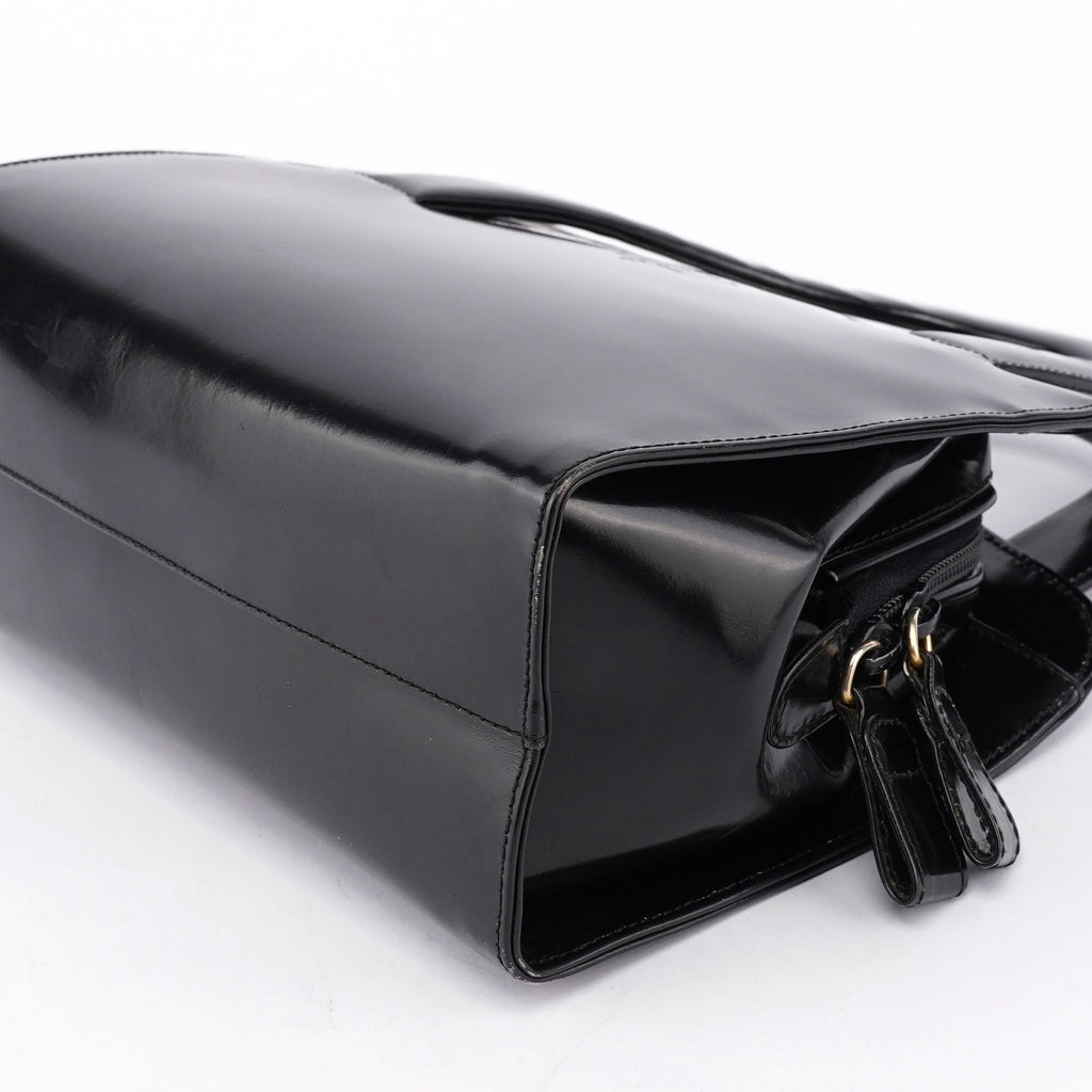 Black Spazzolato Asymmetrical Tote