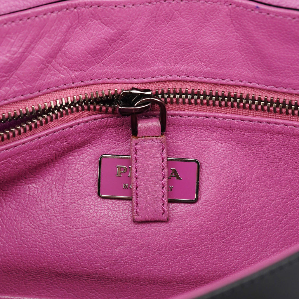 Black Spazzolato Chain Buckle Shoulder Bag