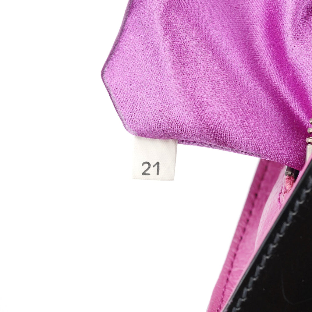 Black Spazzolato Chain Buckle Shoulder Bag