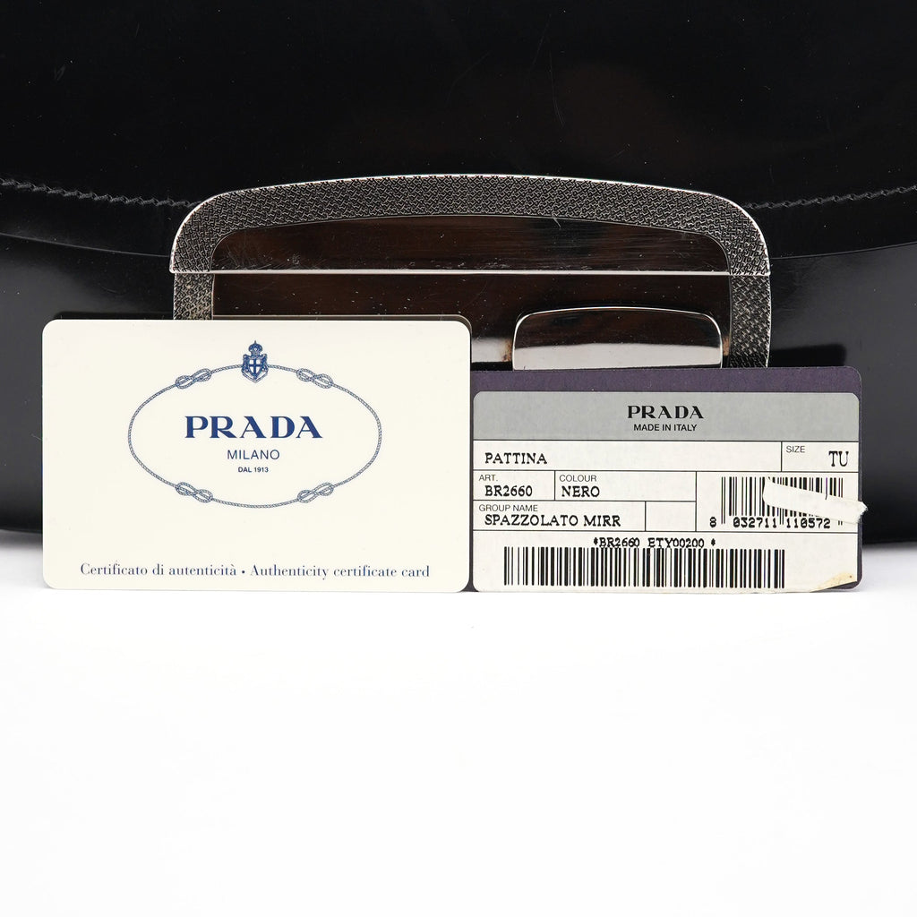 Black Spazzolato Chain Buckle Shoulder Bag