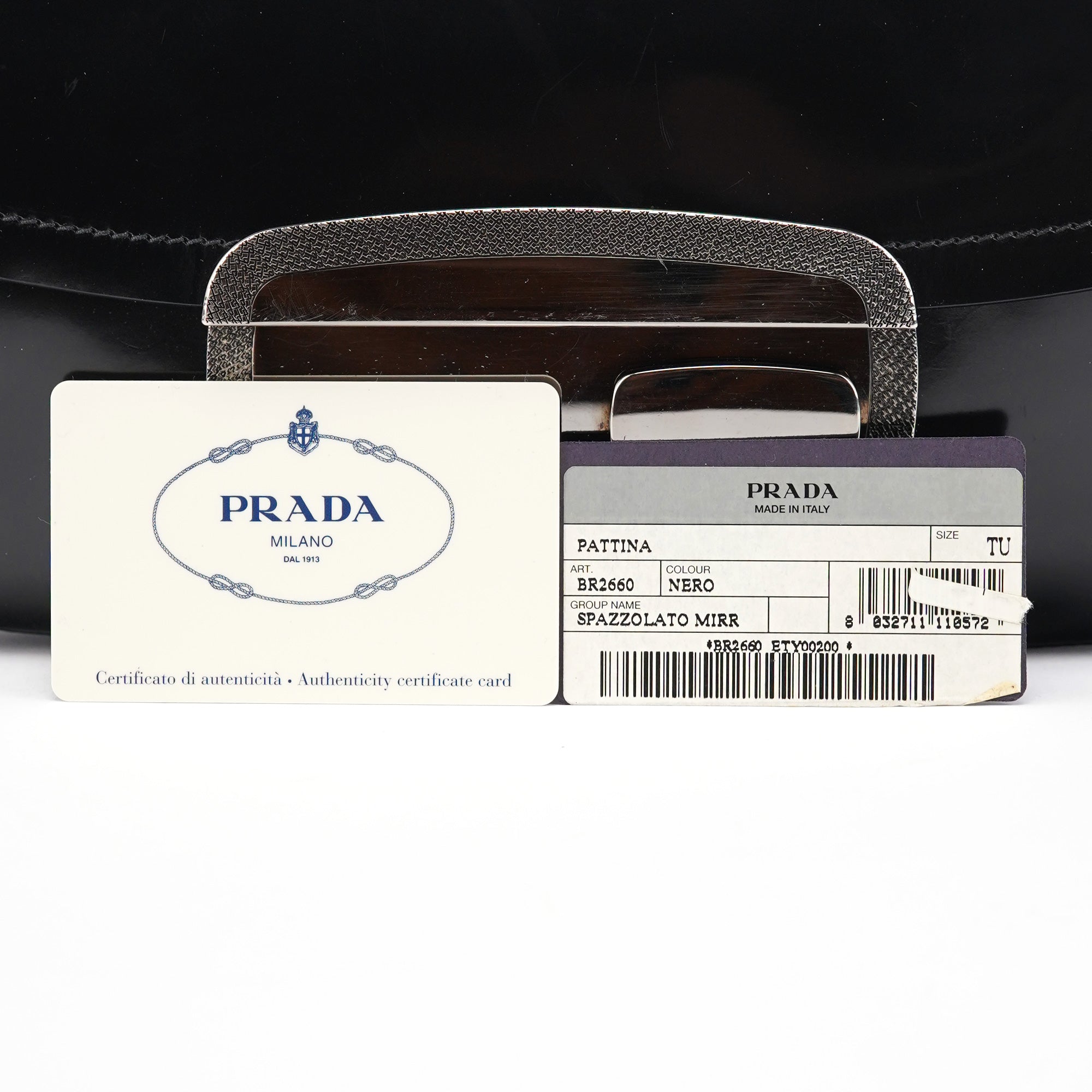 Black Spazzolato Chain Buckle Shoulder Bag