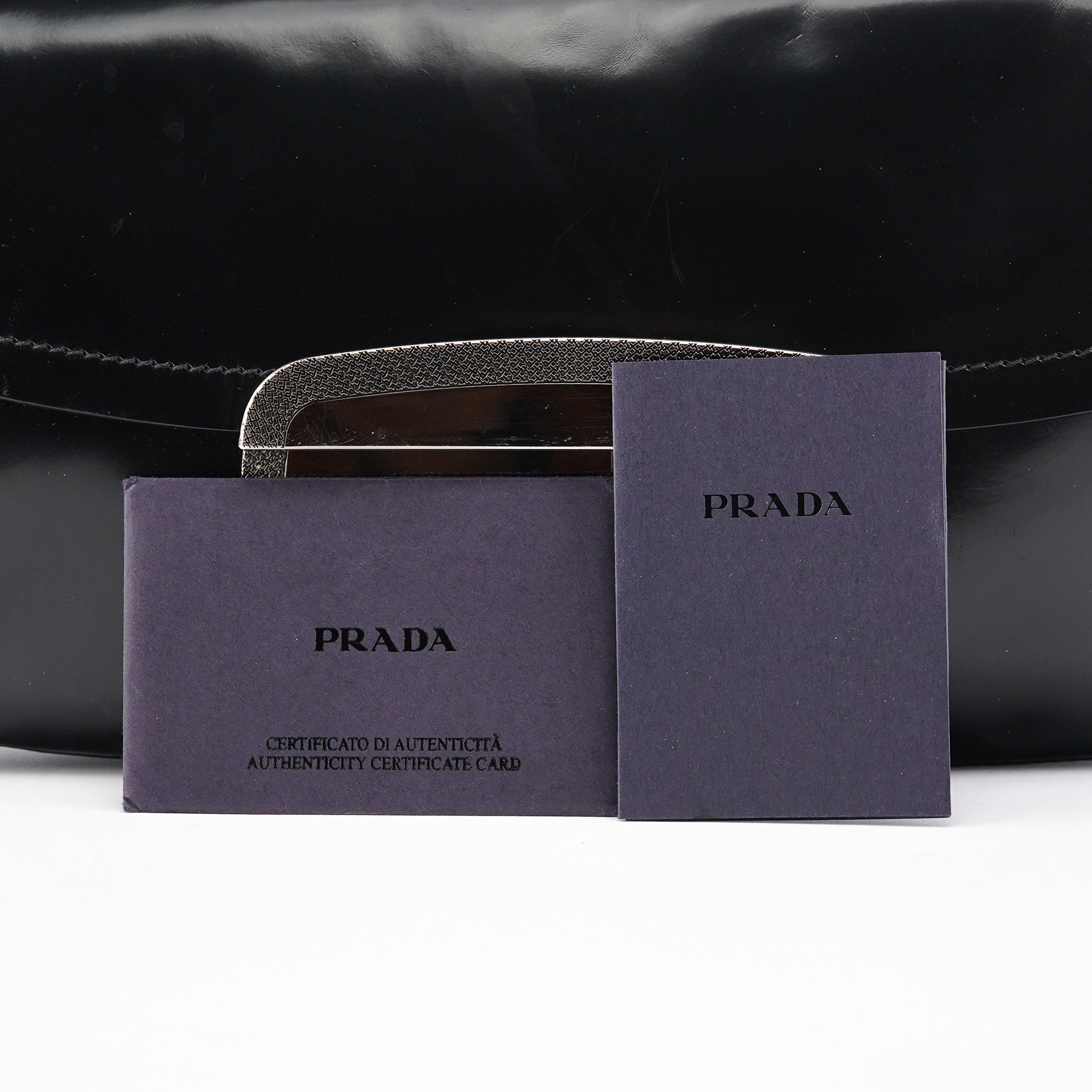 Black Spazzolato Chain Buckle Shoulder Bag