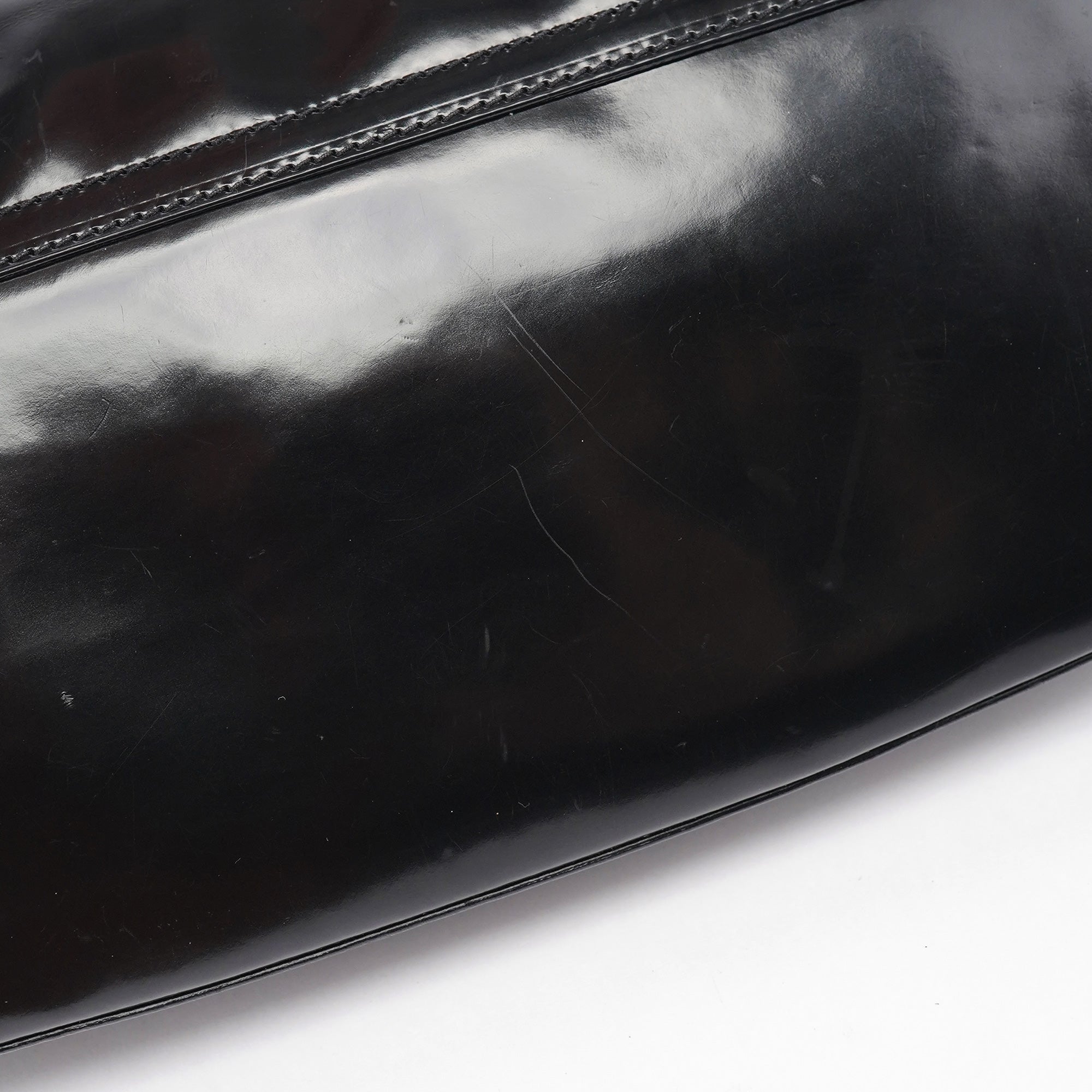 Black Spazzolato Chain Buckle Shoulder Bag