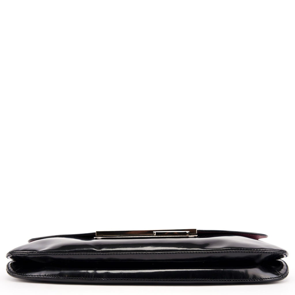 Black Spazzolato Chain Buckle Shoulder Bag