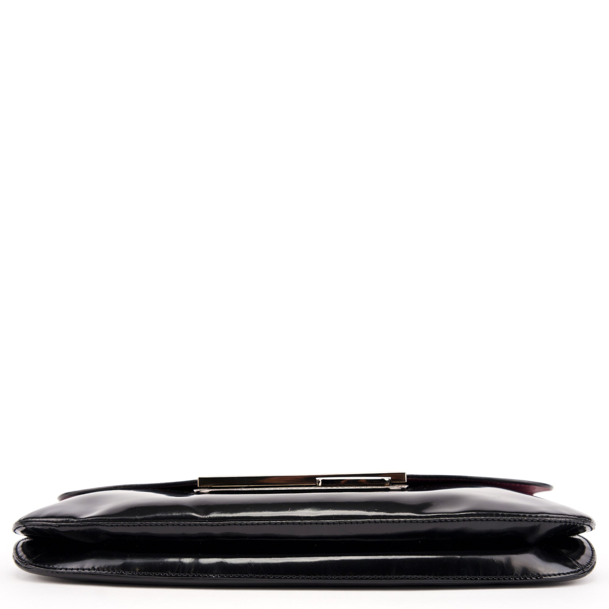 Black Spazzolato Chain Buckle Shoulder Bag