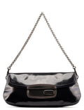 Black Spazzolato Chain Buckle Shoulder Bag