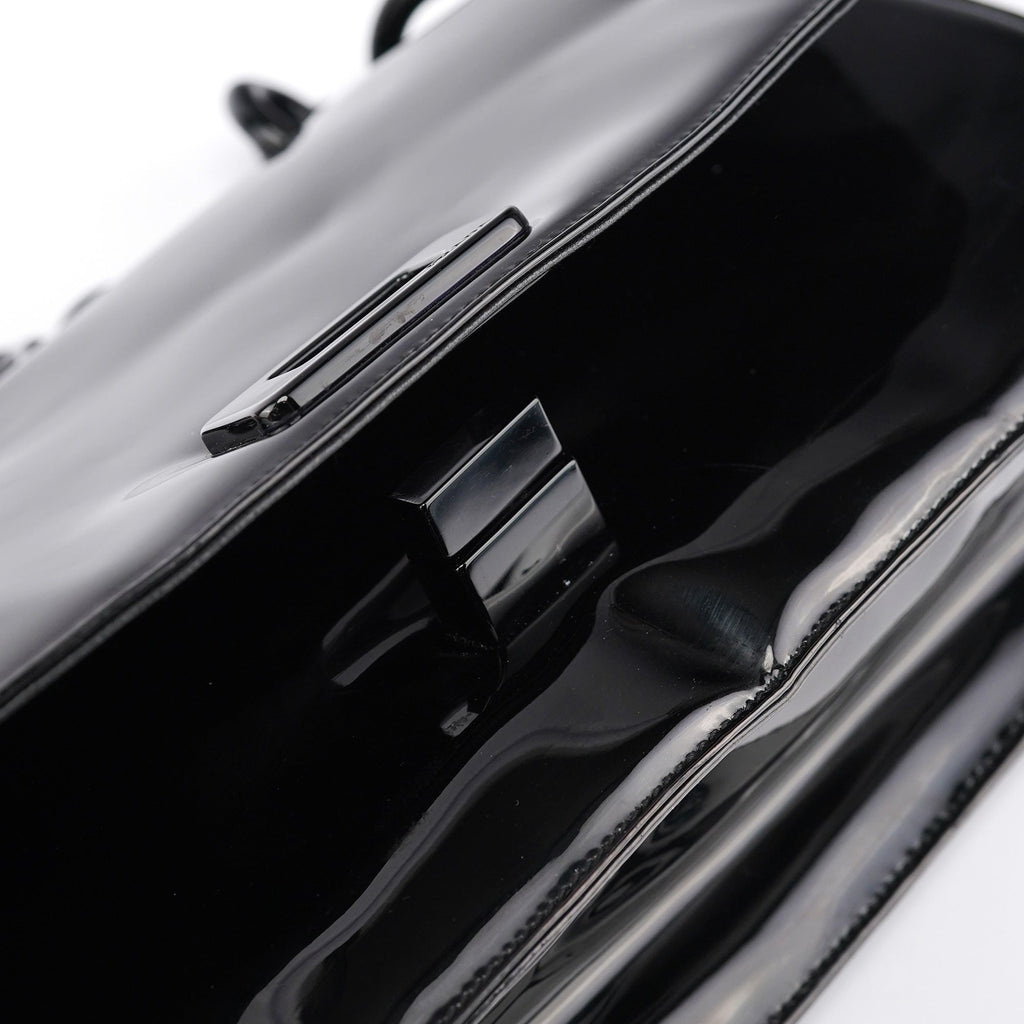 Black Spazzolato Chain Shoulder Bag
