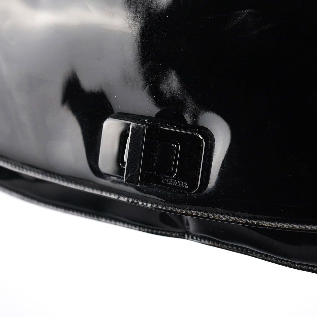 Black Spazzolato Chain Shoulder Bag