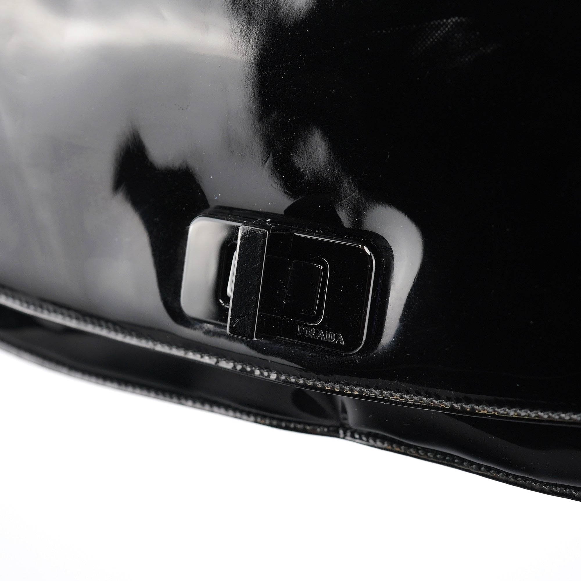 Black Spazzolato Chain Shoulder Bag