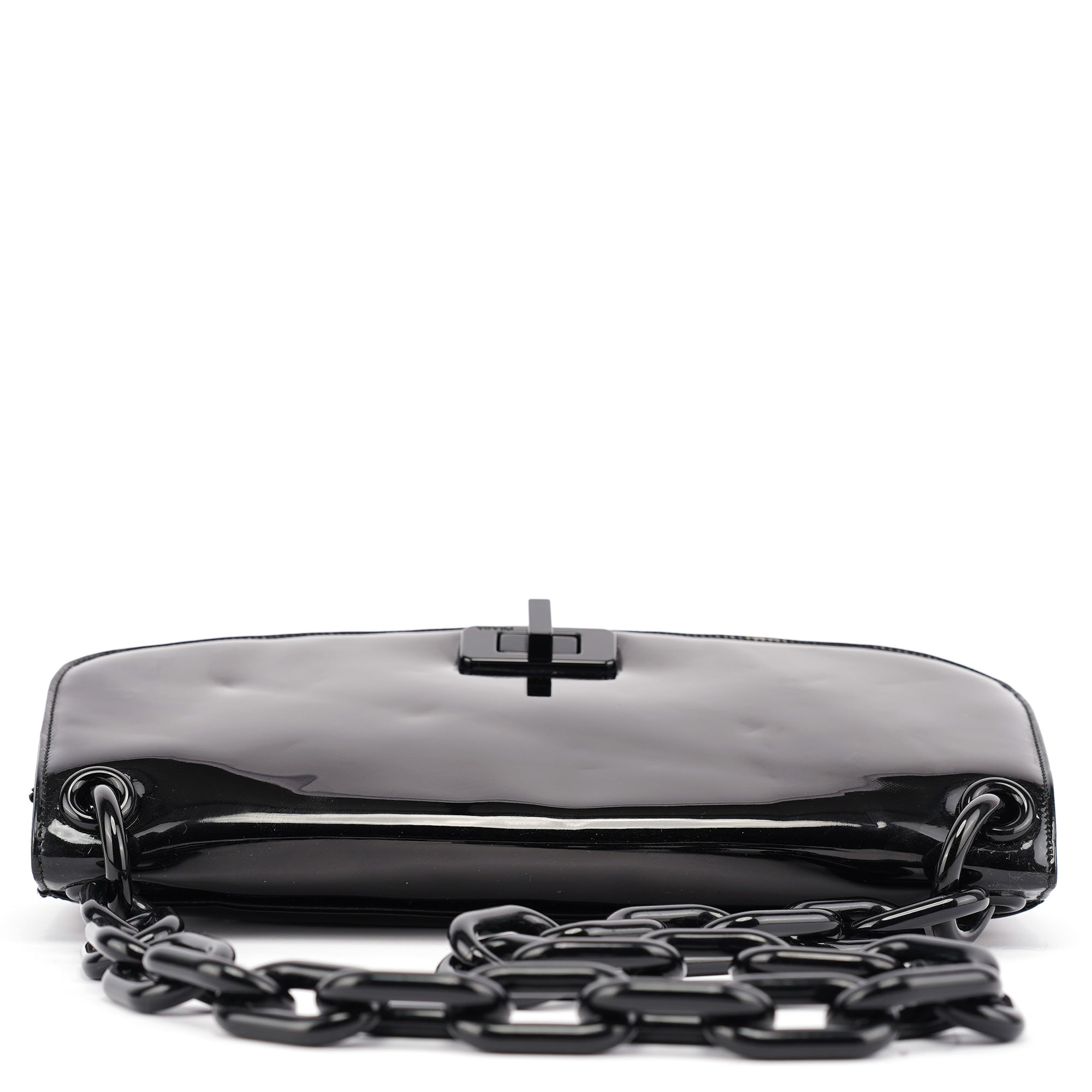Black Spazzolato Chain Shoulder Bag