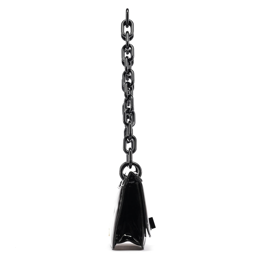 Black Spazzolato Chain Shoulder Bag
