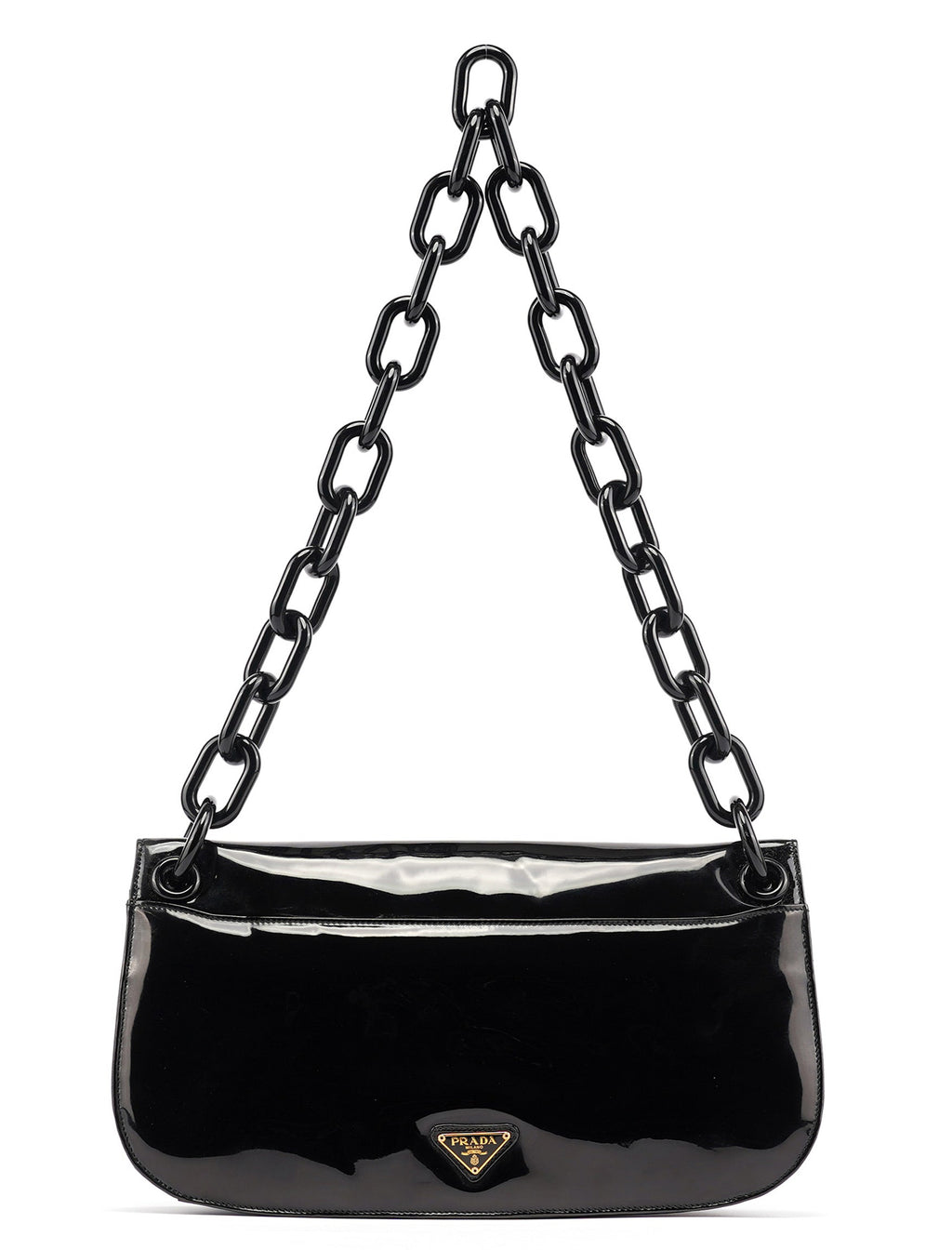 Black Spazzolato Chain Shoulder Bag