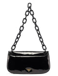 Black Spazzolato Chain Shoulder Bag