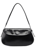 Black Spazzolato Chic Shoulder Bag