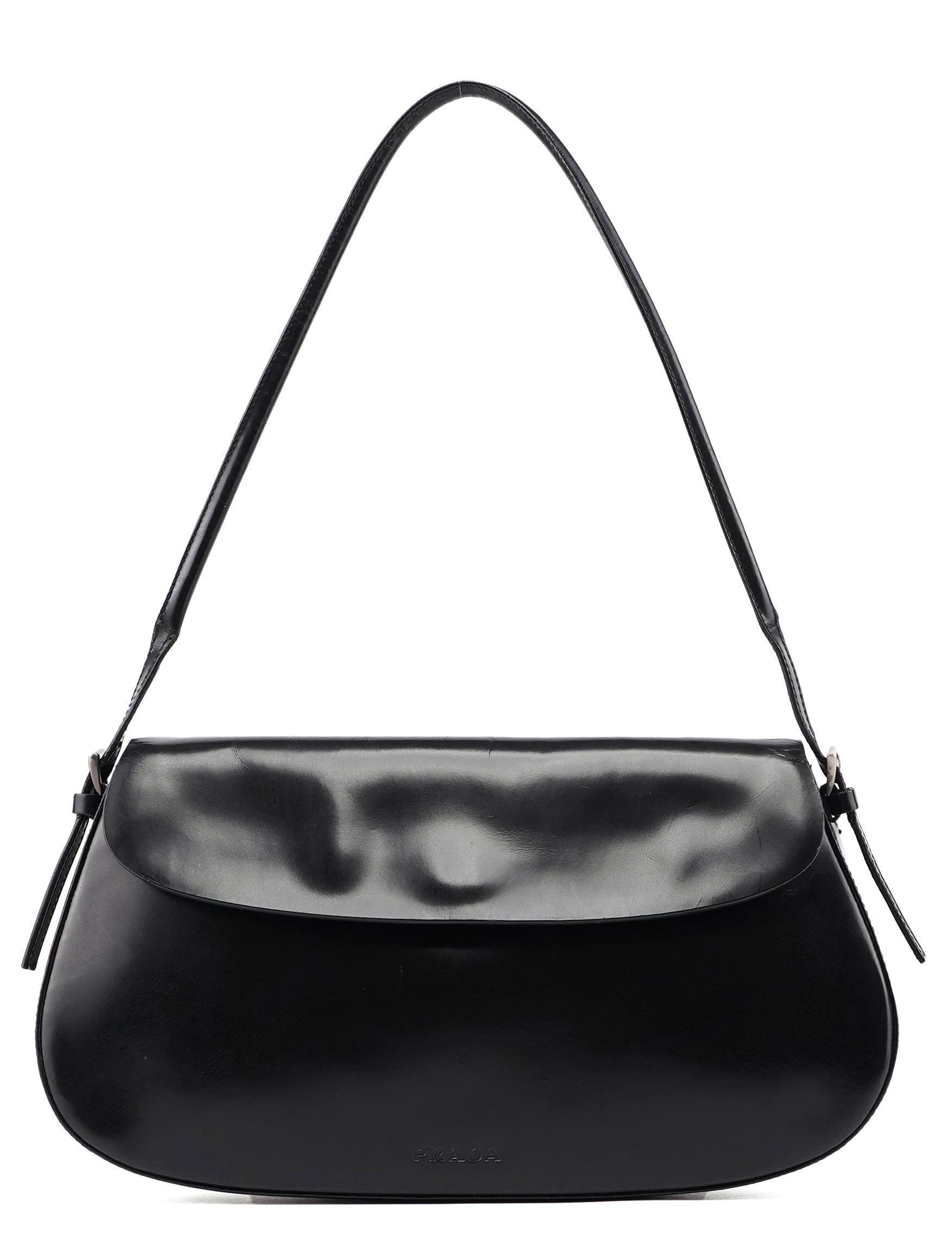 Black Spazzolato Chic Shoulder Bag