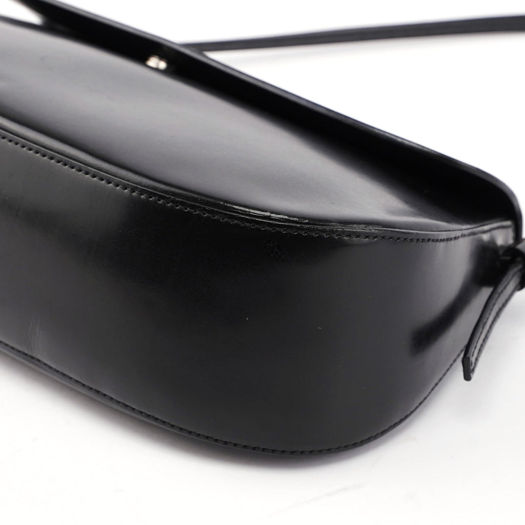 Black Spazzolato Chic Shoulder Bag
