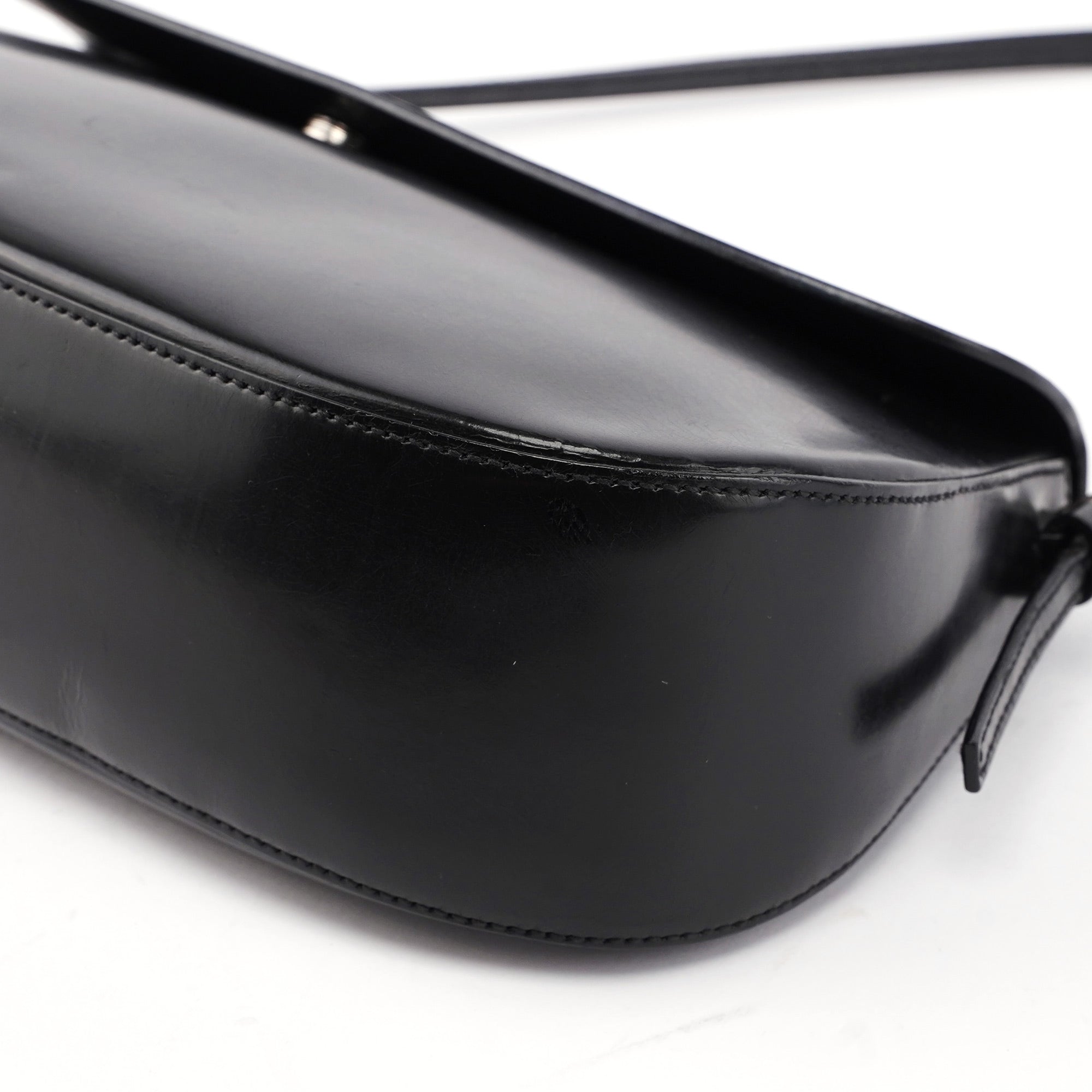 Black Spazzolato Chic Shoulder Bag