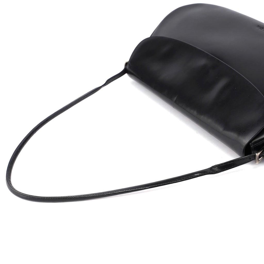 Black Spazzolato Chic Shoulder Bag