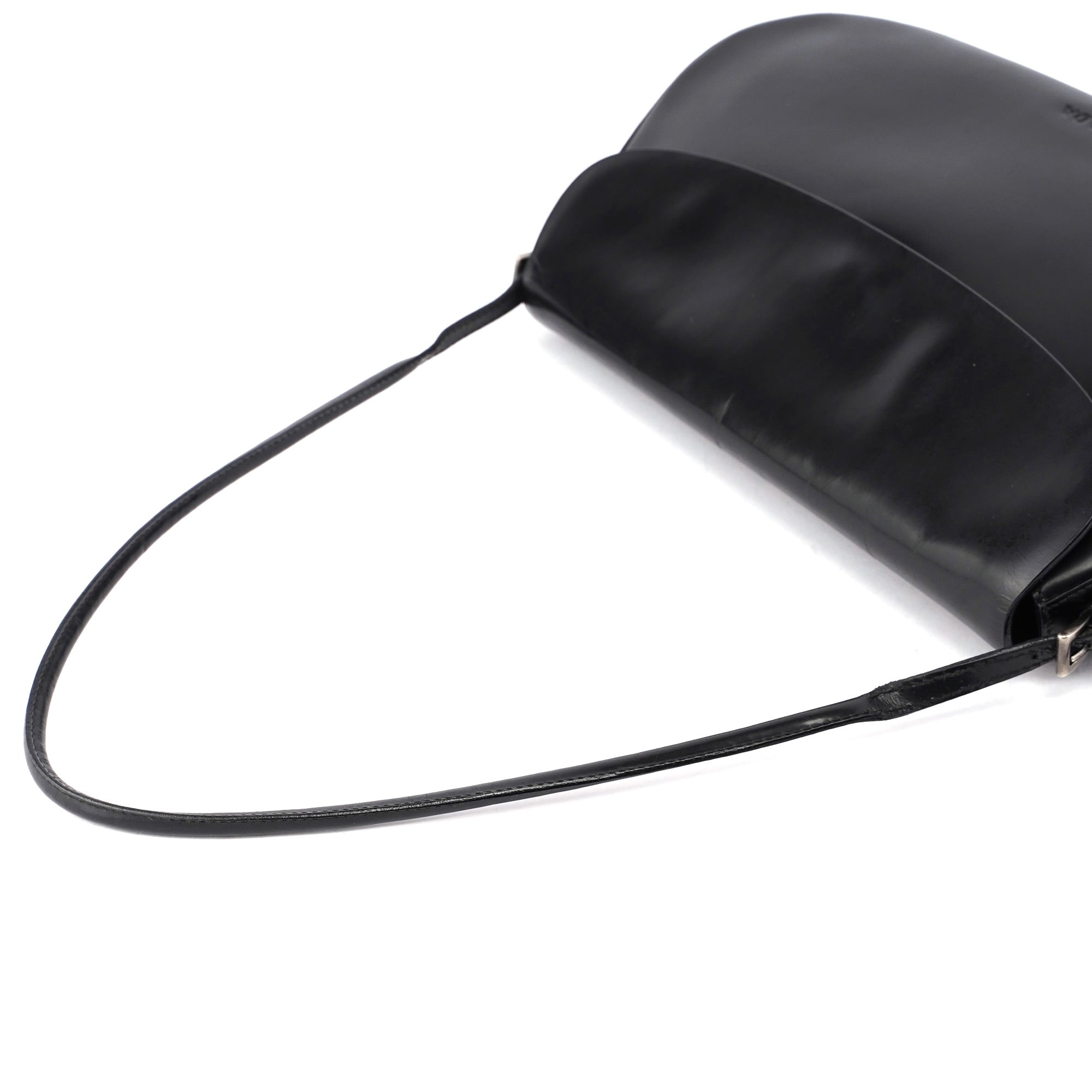 Black Spazzolato Chic Shoulder Bag