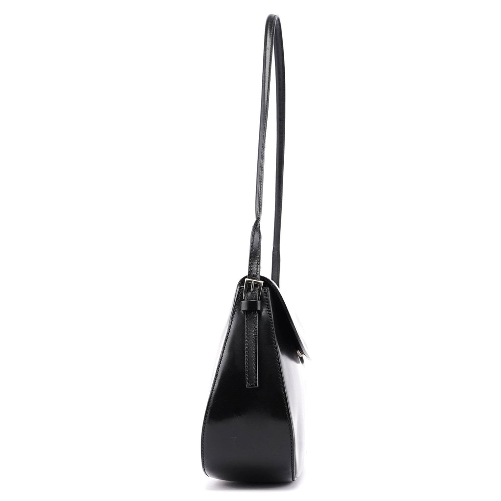 Black Spazzolato Chic Shoulder Bag