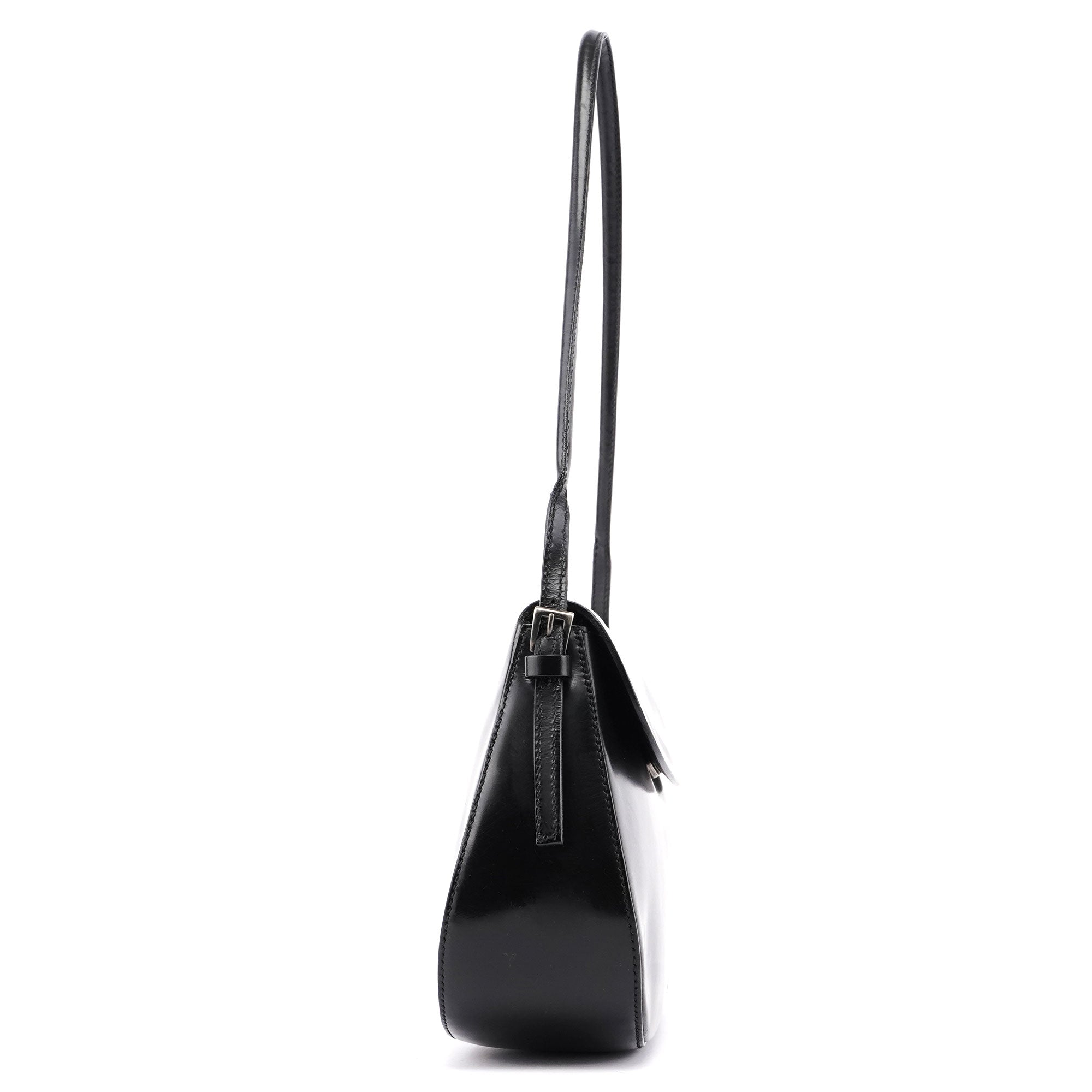 Black Spazzolato Chic Shoulder Bag