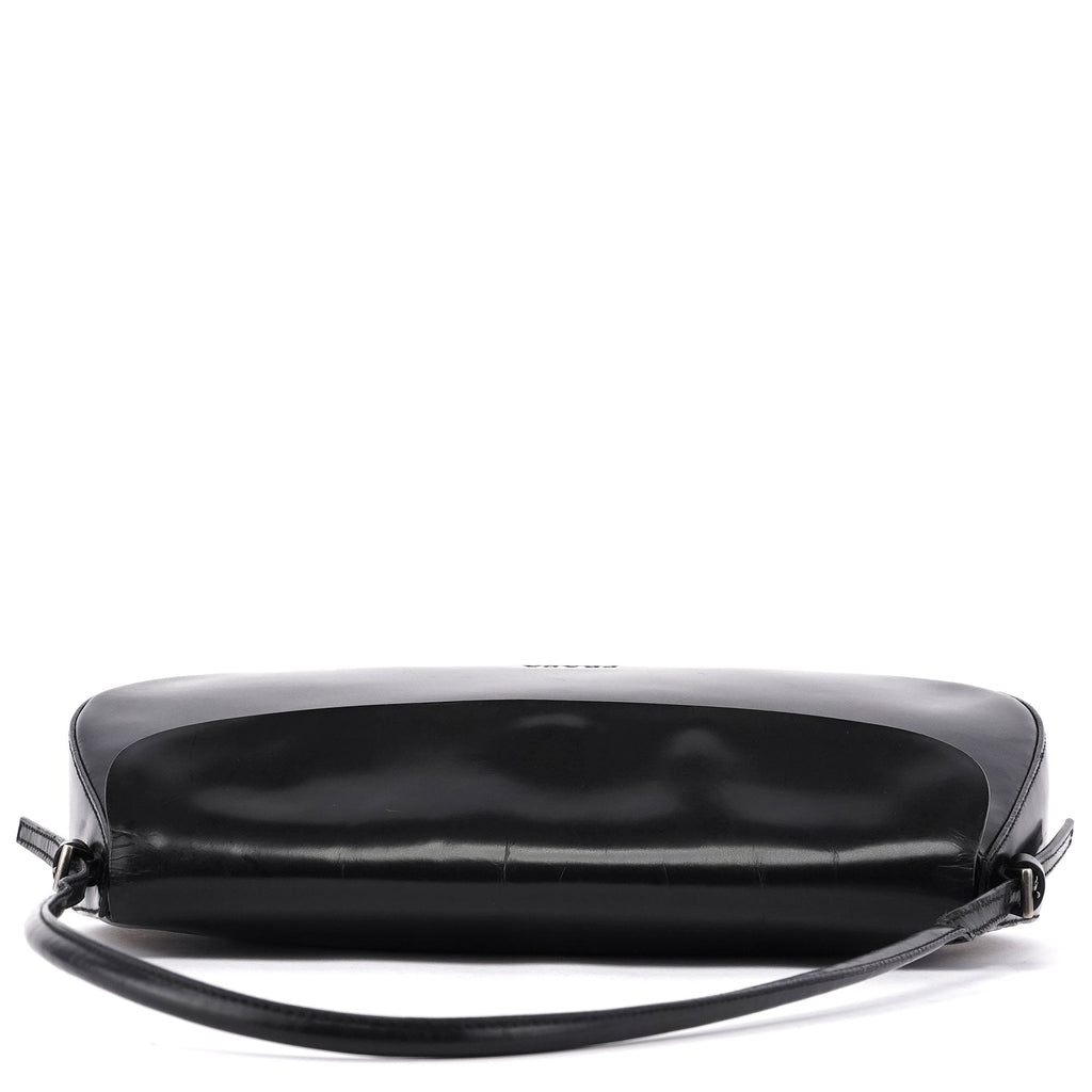 Black Spazzolato Chic Shoulder Bag