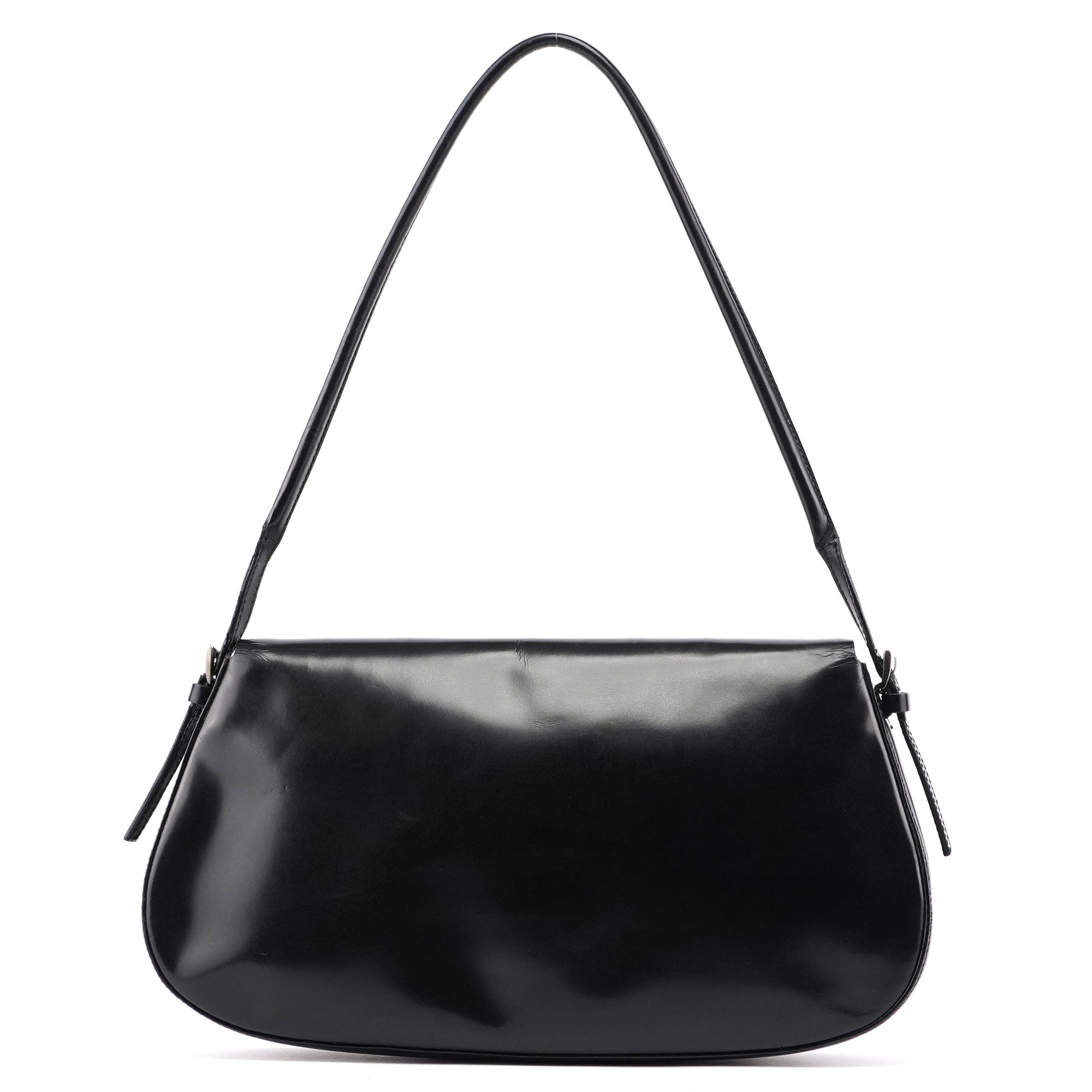 Black Spazzolato Chic Shoulder Bag