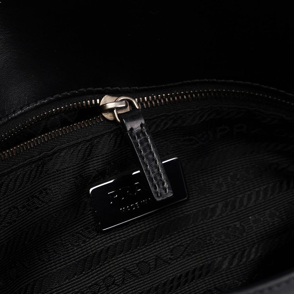 Black Spazzolato Chic Shoulder Bag