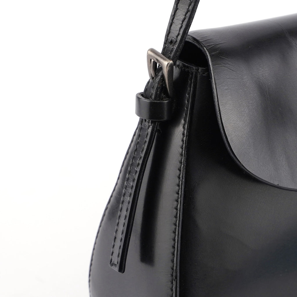 Black Spazzolato Chic Shoulder Bag