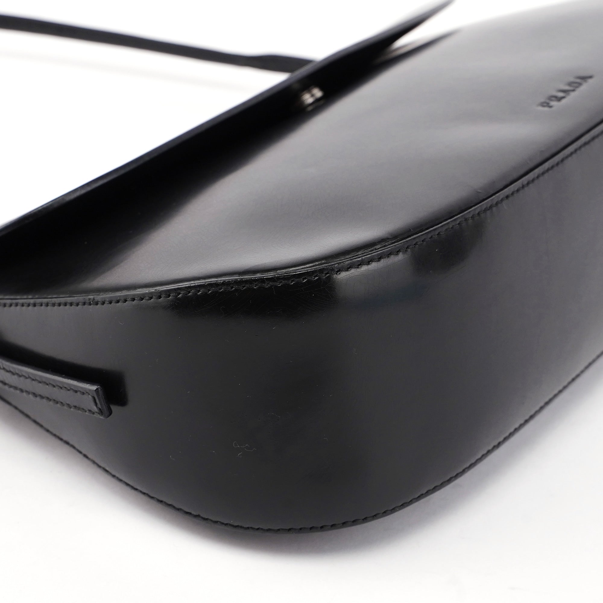 Black Spazzolato Chic Shoulder Bag