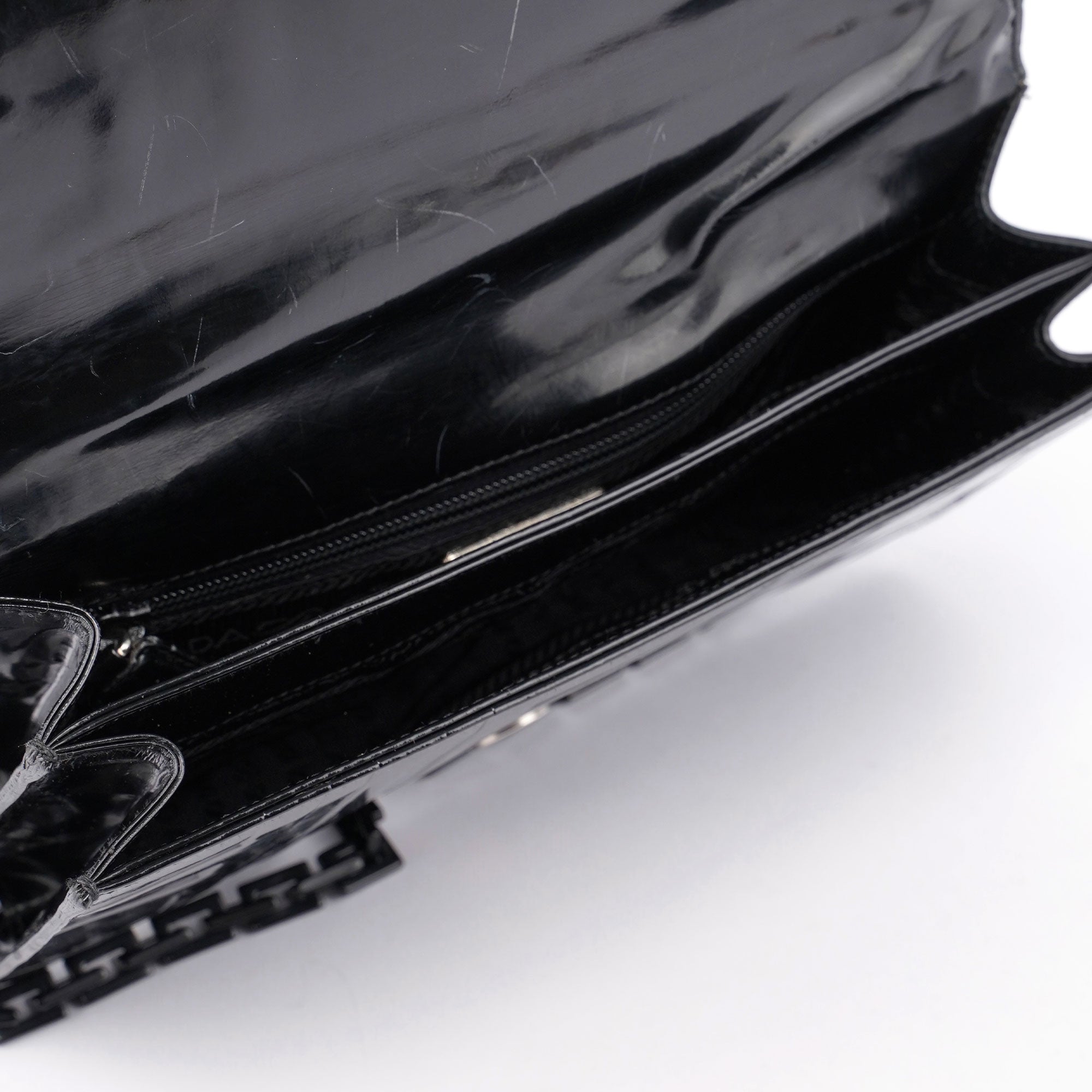 Black Spazzolato Embossed Shoulder Bag
