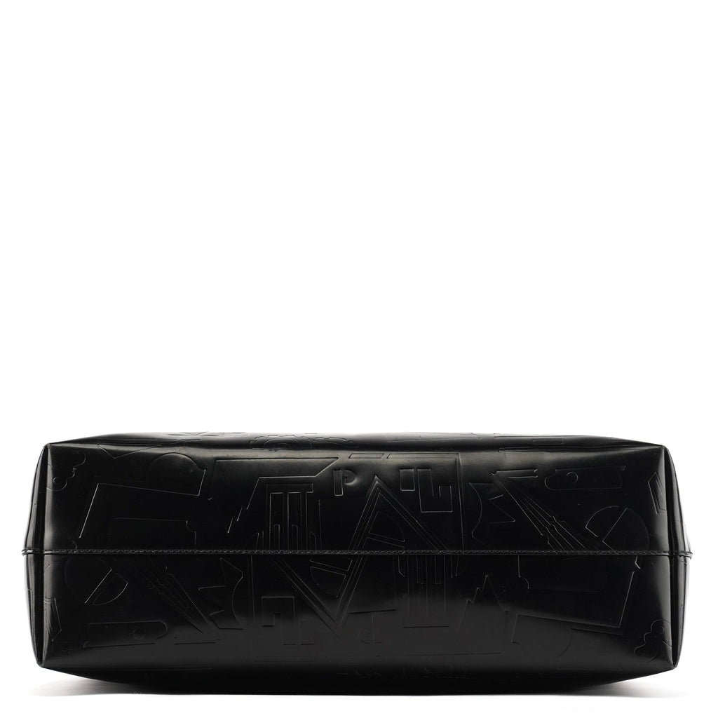 Black Spazzolato Embossed Tote Bag