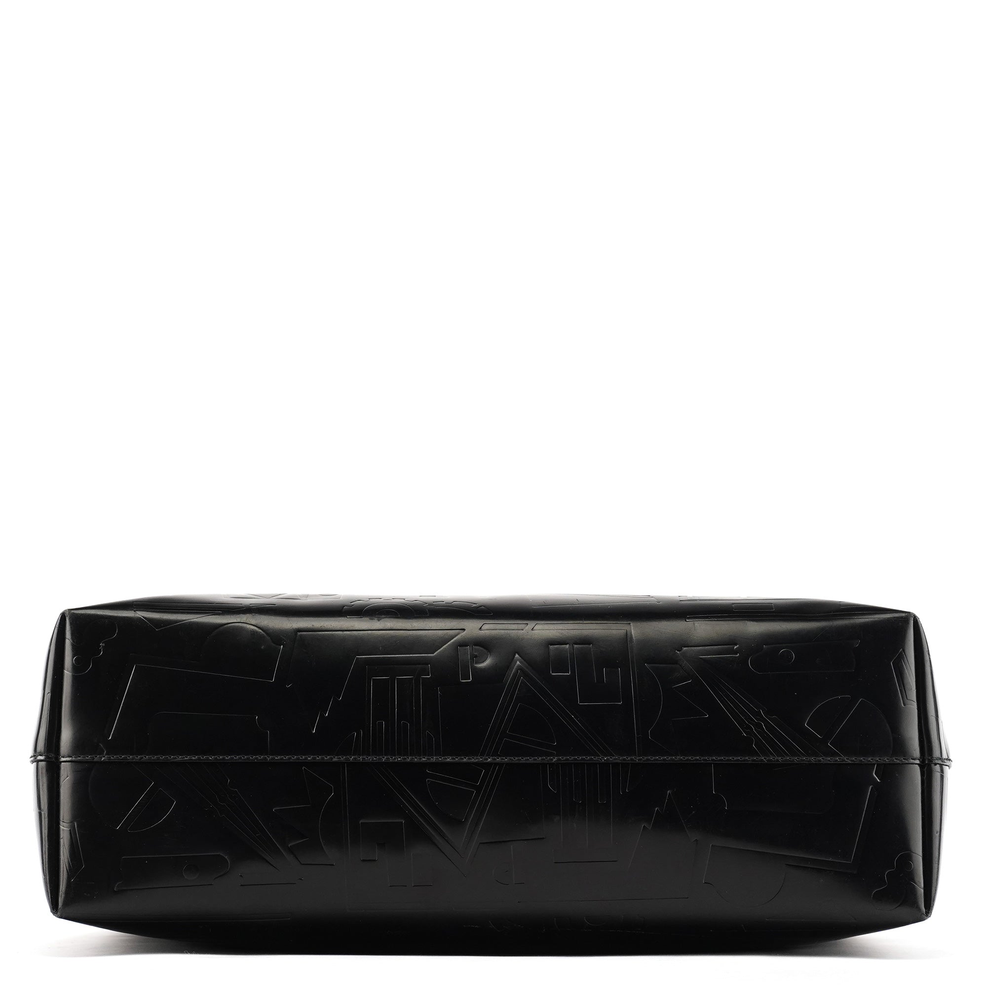 Black Spazzolato Embossed Tote Bag