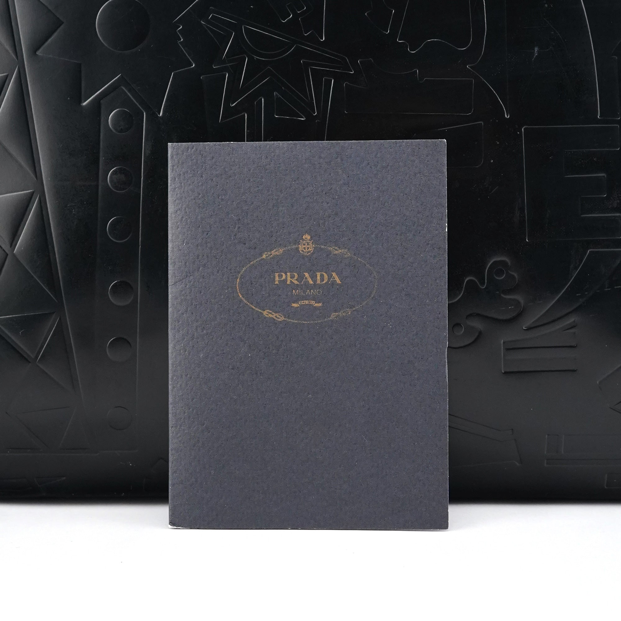 Black Spazzolato Embossed Tote Bag