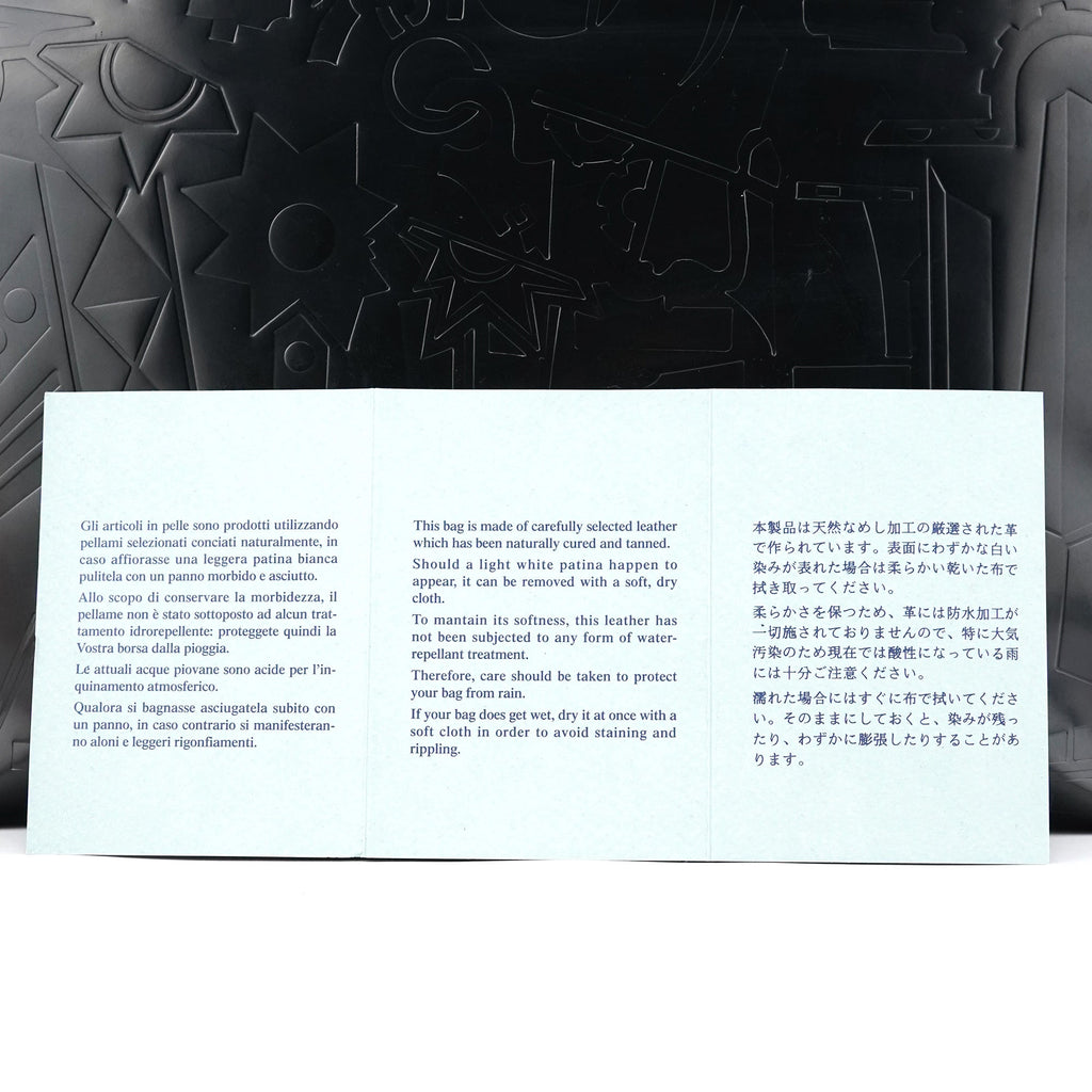 Black Spazzolato Embossed Tote Bag