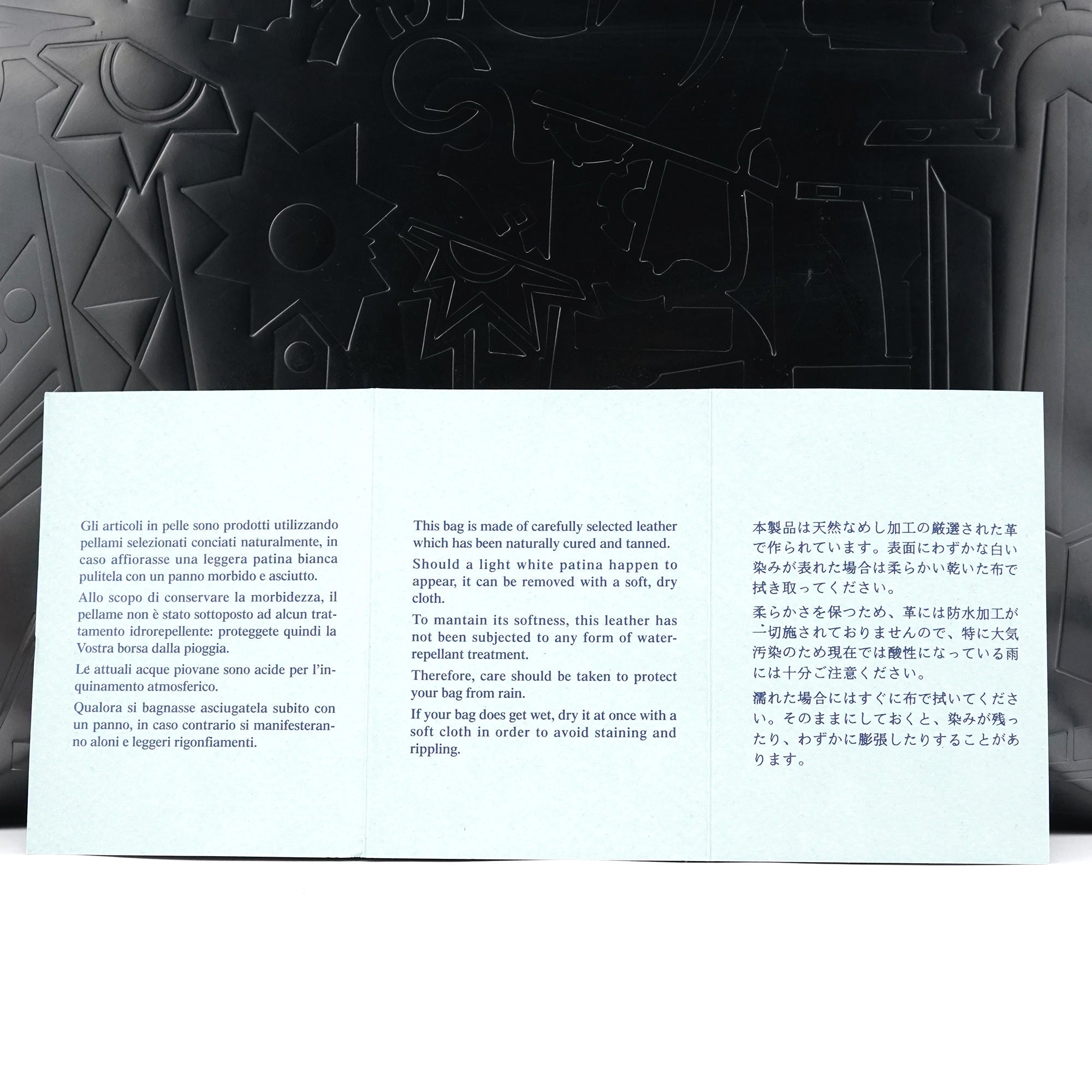Black Spazzolato Embossed Tote Bag