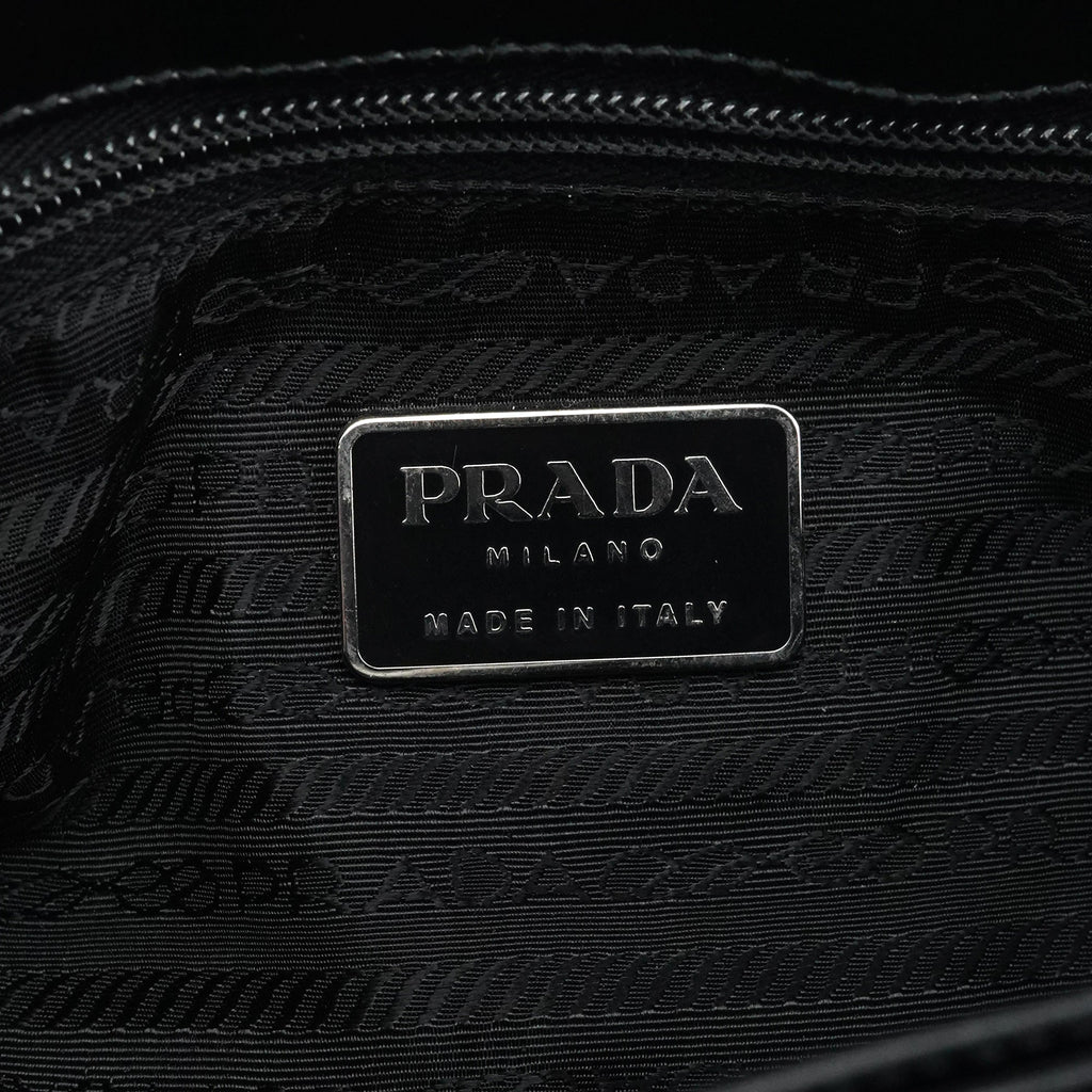Black Spazzolato Embossed Tote Bag