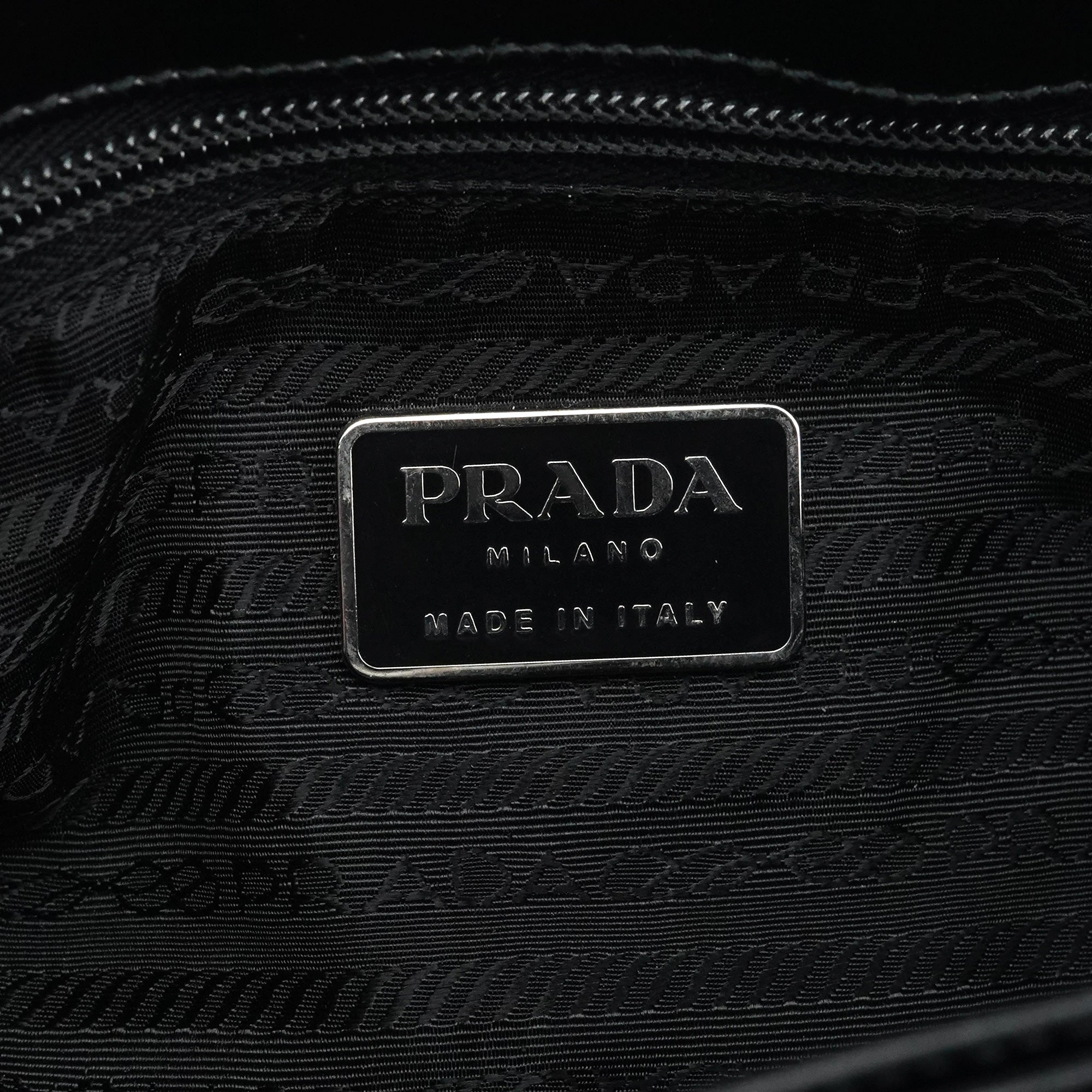 Black Spazzolato Embossed Tote Bag
