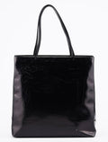 Black Spazzolato Embossed Tote Bag